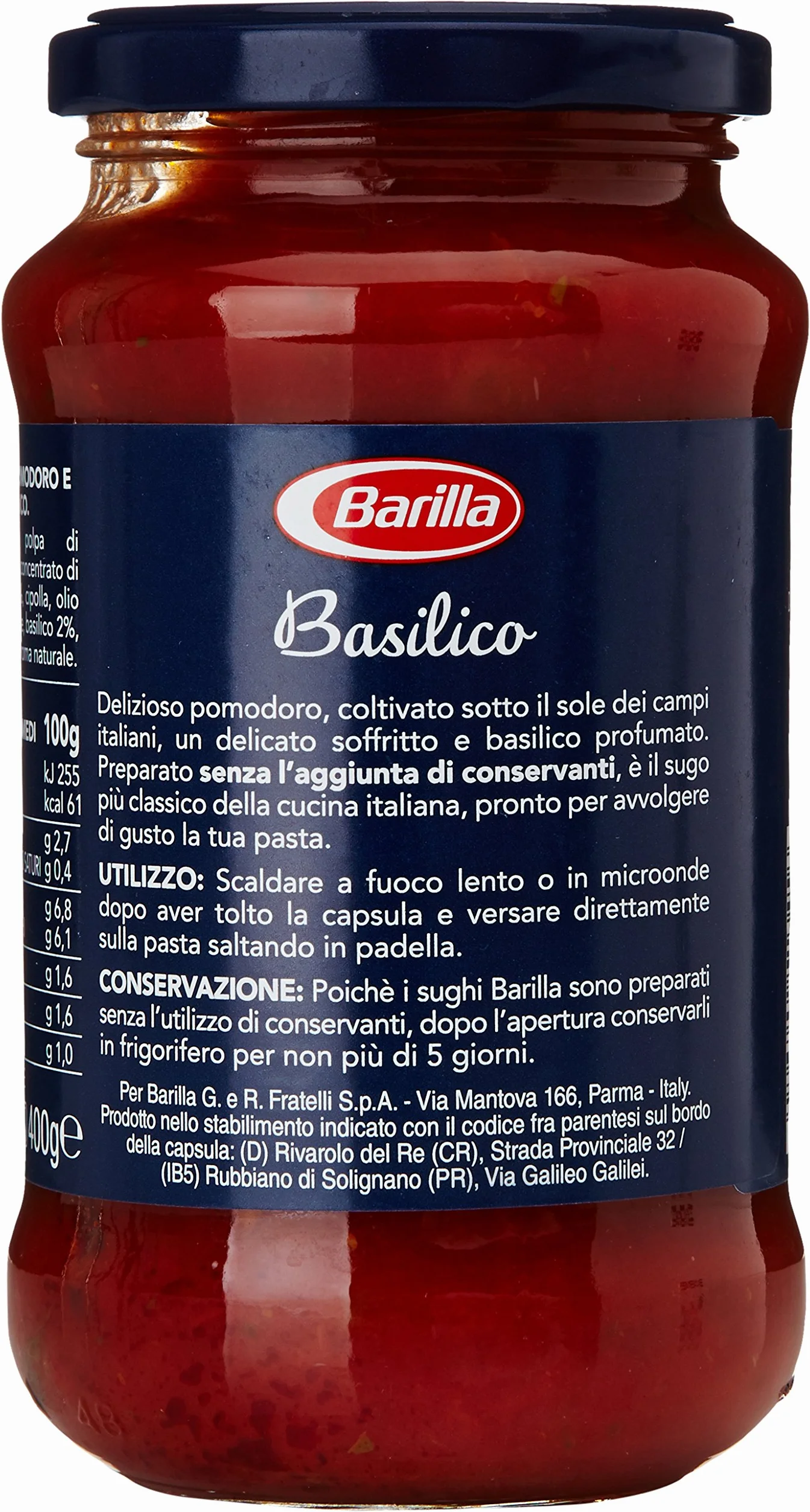 Pomodoro con Basilico Barilla sos do makaronu pomidory z bazylią import