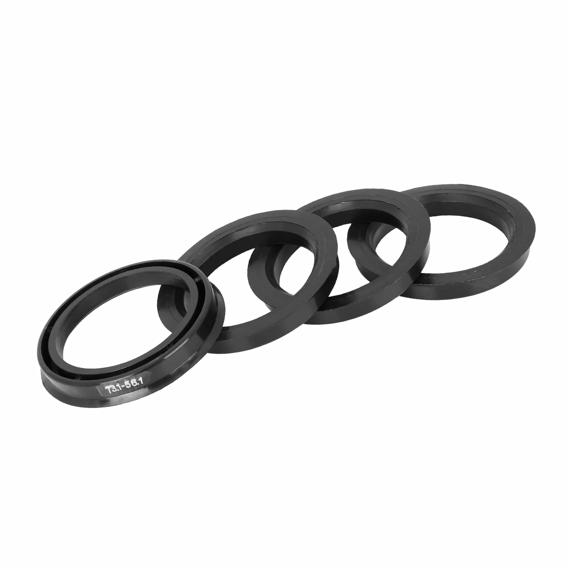 A ABSOPRO Pierścienie środkowe 73,1 mm do 56,1 mm czarne tworzywo sztuczne (zestaw 4 szt.)