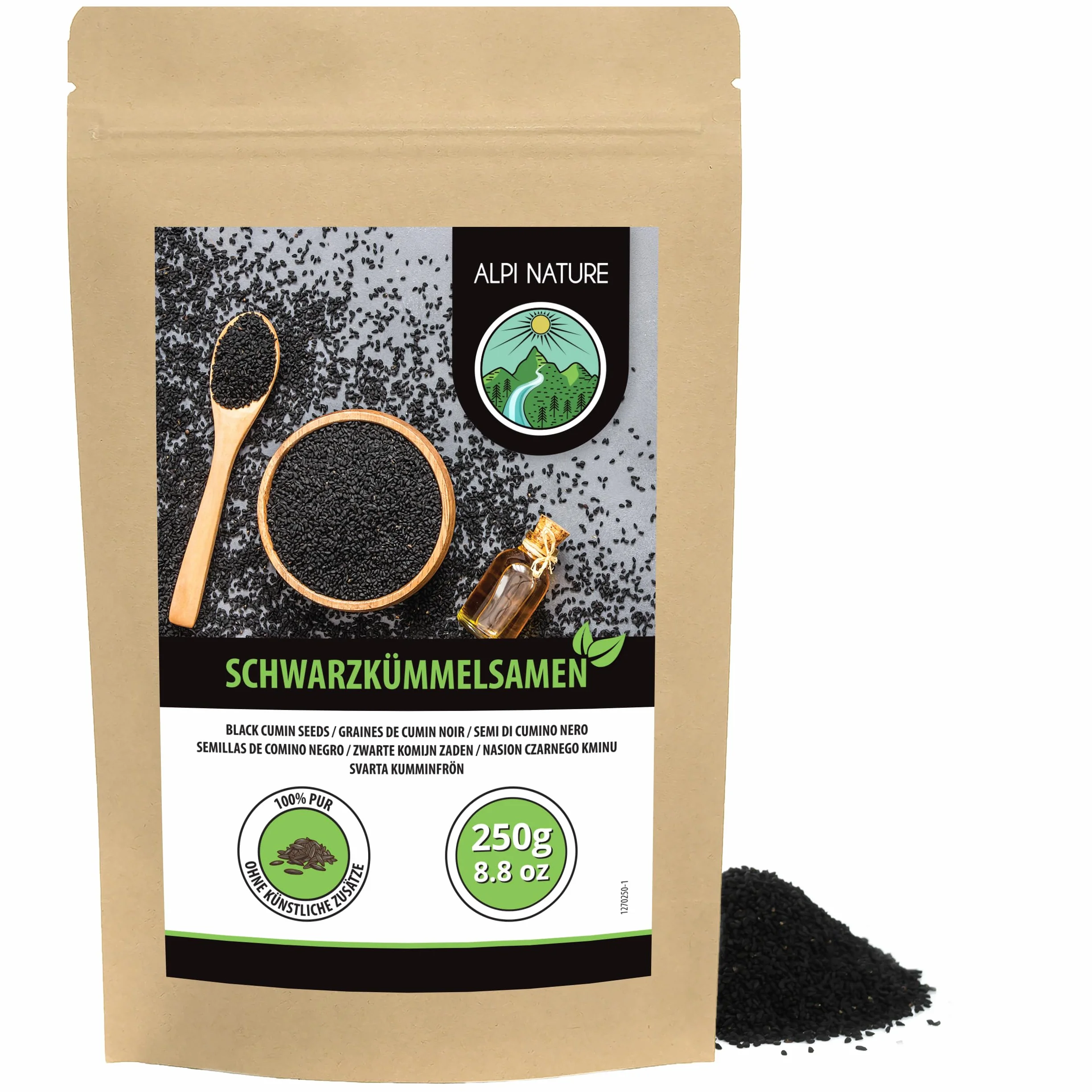 Cały czarny kminek (250 g), nasiona czarnuszki, 100% naturalne, bez dodatków, wegańskie