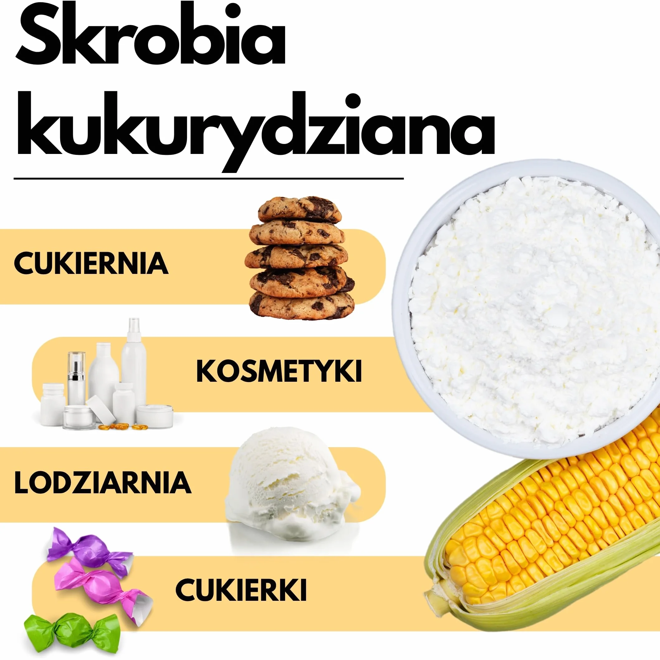 SaporePuro Naturalna Skrobia Kukurydziana 500 g – Naturalny Zagęstnik do Deserów, Kremów i Sosów – Bezglutenowy i Wegański