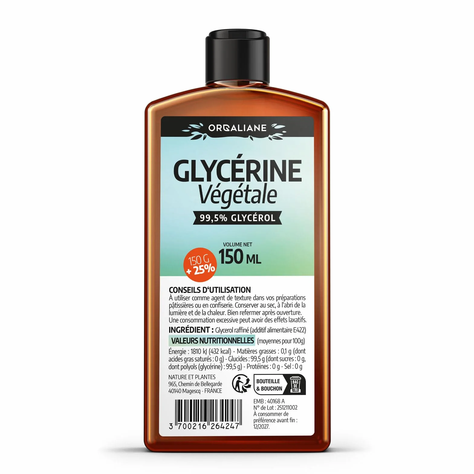 Gliceryna Roślinna 150 ml - 100% Roślina