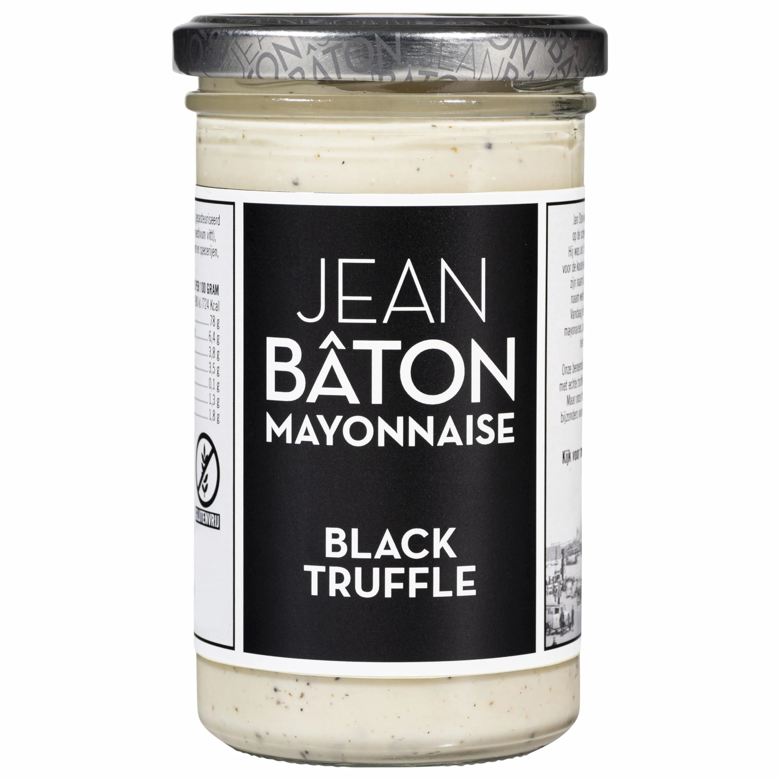 JEAN BÂTON - Mayonnaise Black Truffle | Kremowy majonez z prawdziwą czarną trufle. Trufle majonez idealny do steków, kanapek i frytek | bezglutenowe trufle majonez | pojemność: 245 ml