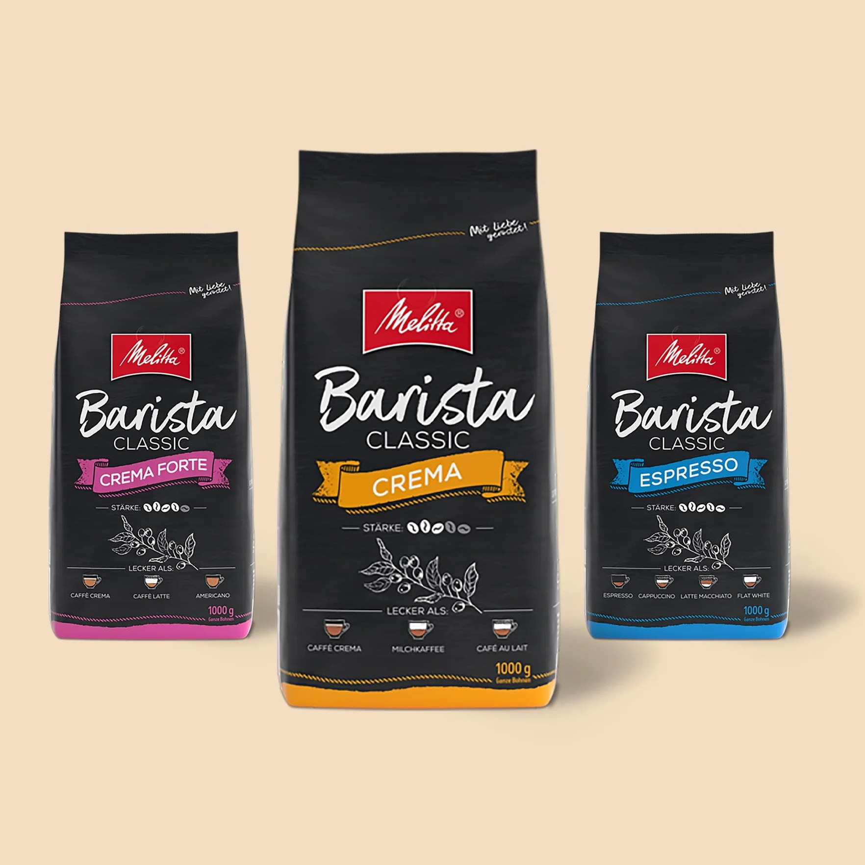 Melitta Całe Kawa Ziarnista, Mocne i Aromatyczne, Grubość 5, Barista Espresso, 1 kg