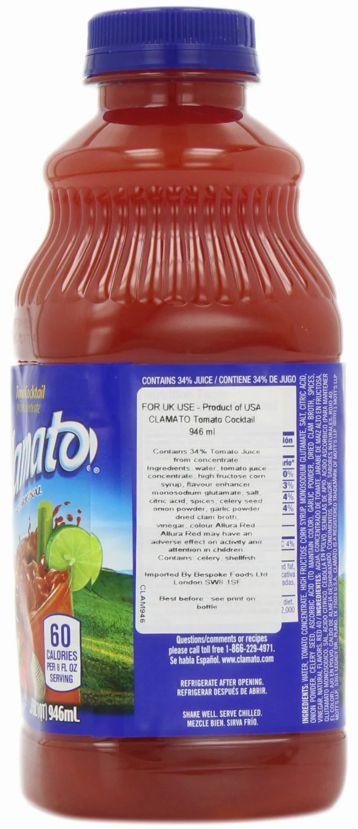 Clamato Sok pomidorowy koktajl 946 ml (opakowanie 3 szt.)