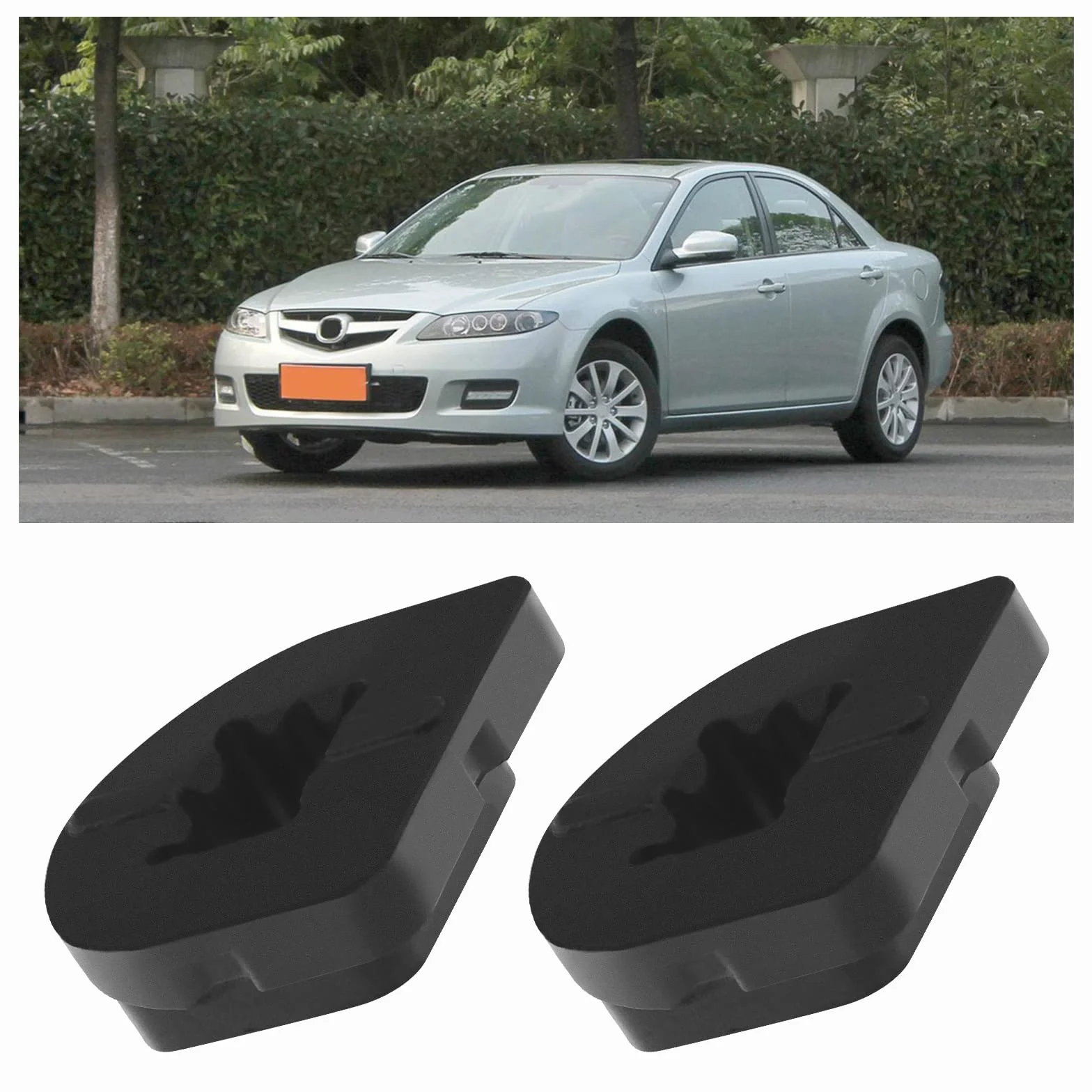 OTOTEC Wymienna tuleja montażowa chłodnicy 1535318 8V518125AB kompatybilna z poduszkami do zbiornika na wodę Ford, uszczelka poduszki chłodnicy, czarna, 2 szt