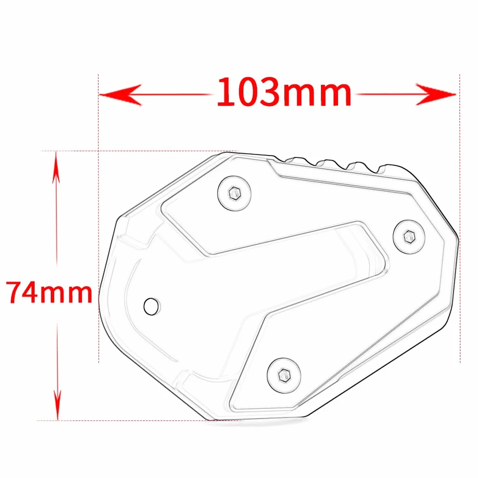 Modeer do Hon.da Rebel 1100 CMX 1100 2020 2021 2022 2023 część motocyklowa CNC boczny stojak stójka boczna podkładka przedłużająca rebel 1100 cmx1100 akcesoria (1100-Czarny)