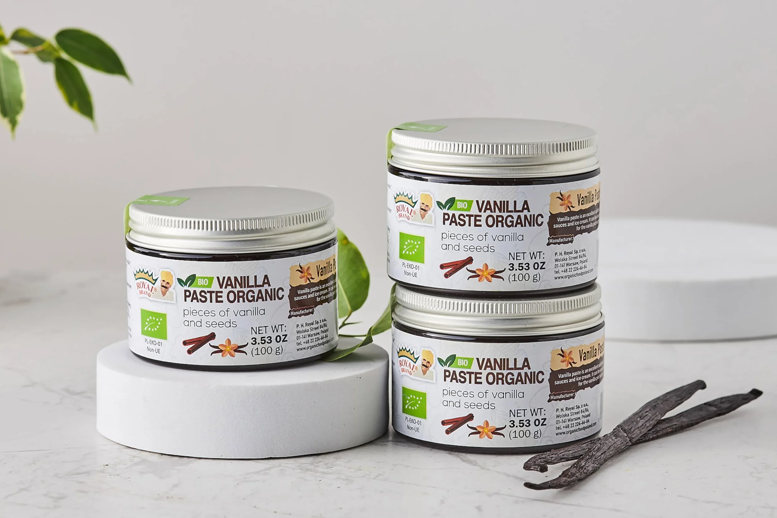 Ekologiczna pasta waniliowa 100 g z kawałkami laski wanilii do pieczenia