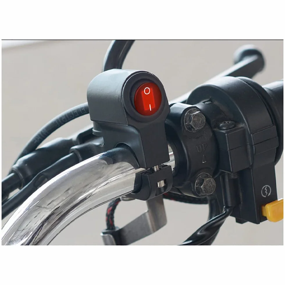 Przełącznik motocyklowy, aluminiowy przełącznik kierownicy z diodą LED do reflektorów, wodoodporny przełącznik kierownicy reflektorów, światło przeciwmgielne, włącznik przyciskowy