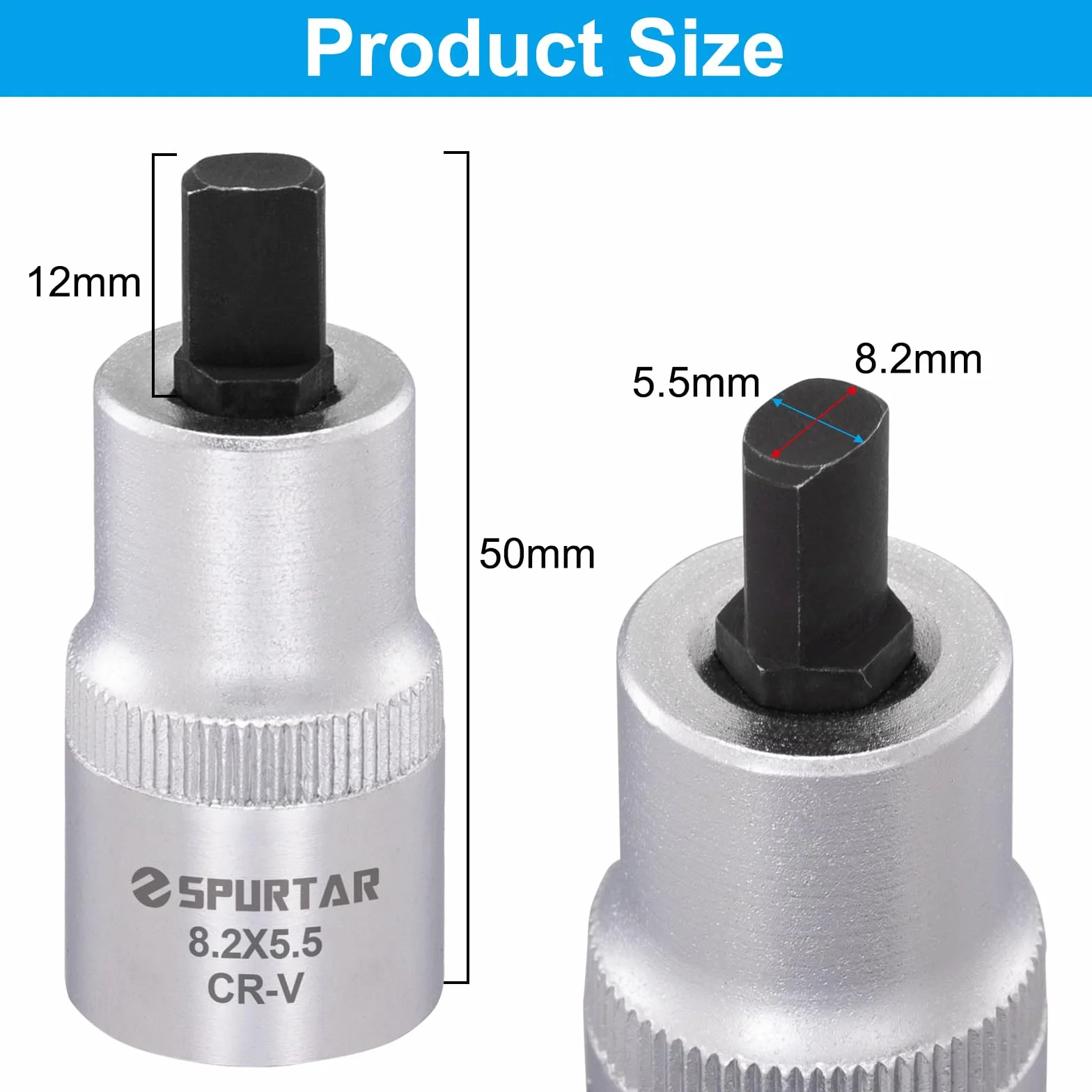 Wkład amortyzatora teleskopowego 5,5 x 8,2 mm, narzędzie do rozwierania amortyzatora teleskopowego, 1/2", kompatybilny z Audi, Ford, Peugeot, Renault, Seat, Skoda, VW Most Car Model