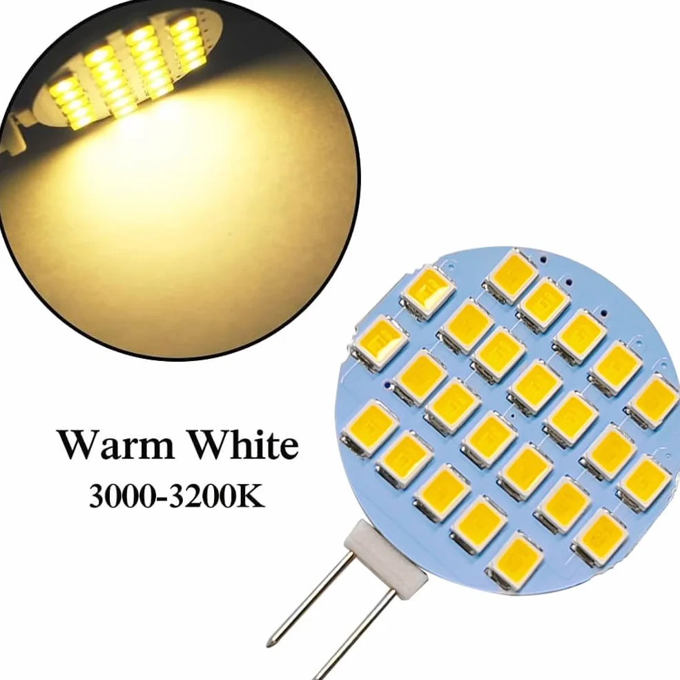 GRV Wymienna żarówka halogenowa 24-2835smd 24-2835smd SUPER jasne światło RV camping - samochód dolna szafka sufitowa DC12V ciepła biel opakowanie 10 szt