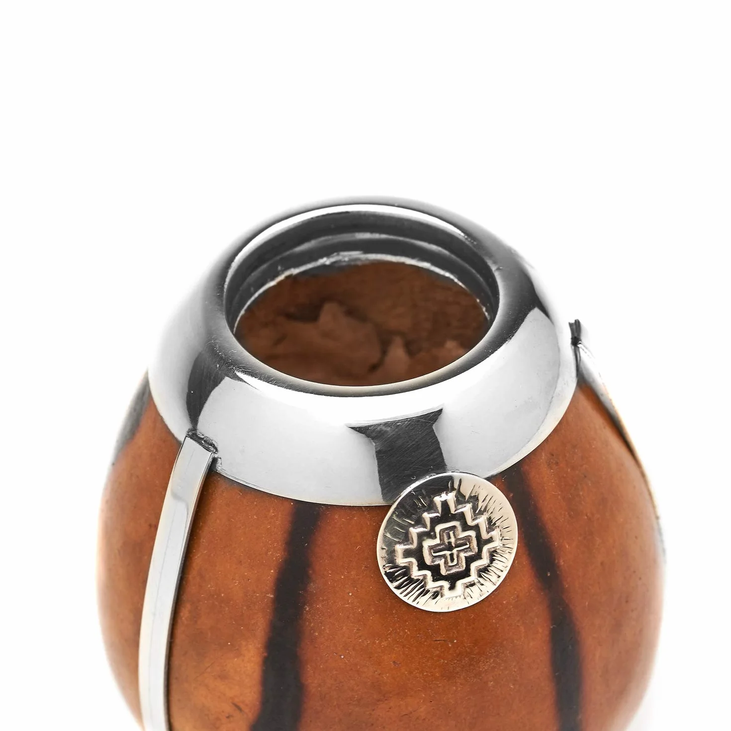 BALIBETOV Ręcznie robiony zestaw z tykwy Yerba Mate z niemieckim srebrnym wykończeniem i podstawą, Bombilla (Beżowy)