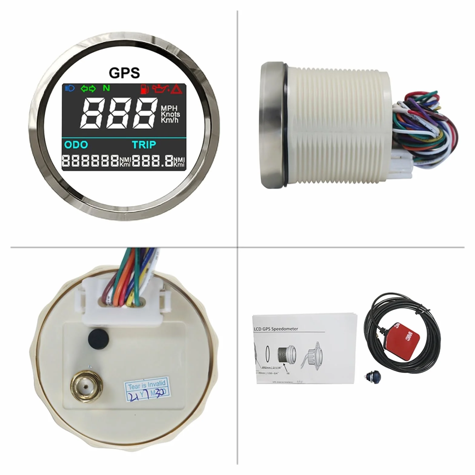 Licznik prędkości samochodu 52mm Cyfrowy Prędkościomierz GPS LCD Miernik Prędkości Przebieg Regulowany Licznik Przebiegu Dla Auto Motocykl Łódź 12V 24V Szybkie potwierdzenie lokalizacji(WS)