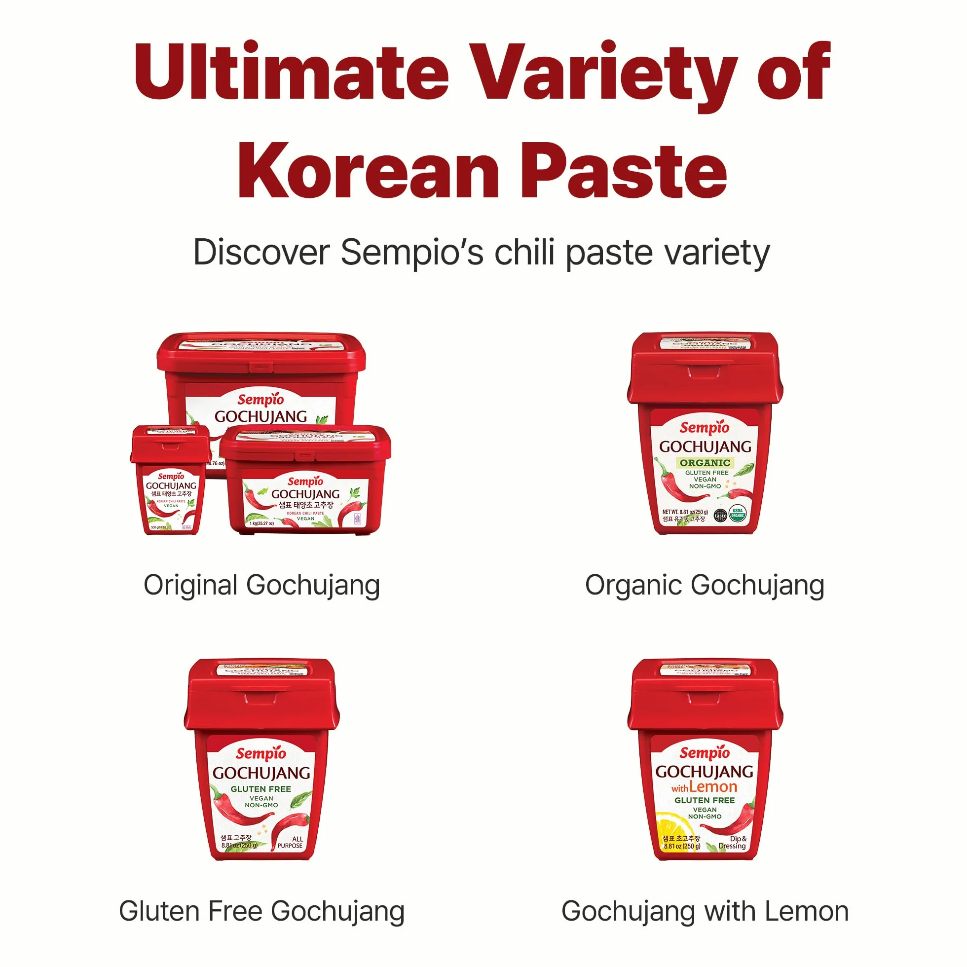 Sempio Gochujang wegańska pasta z ostrej papryki koreańska 500 g
