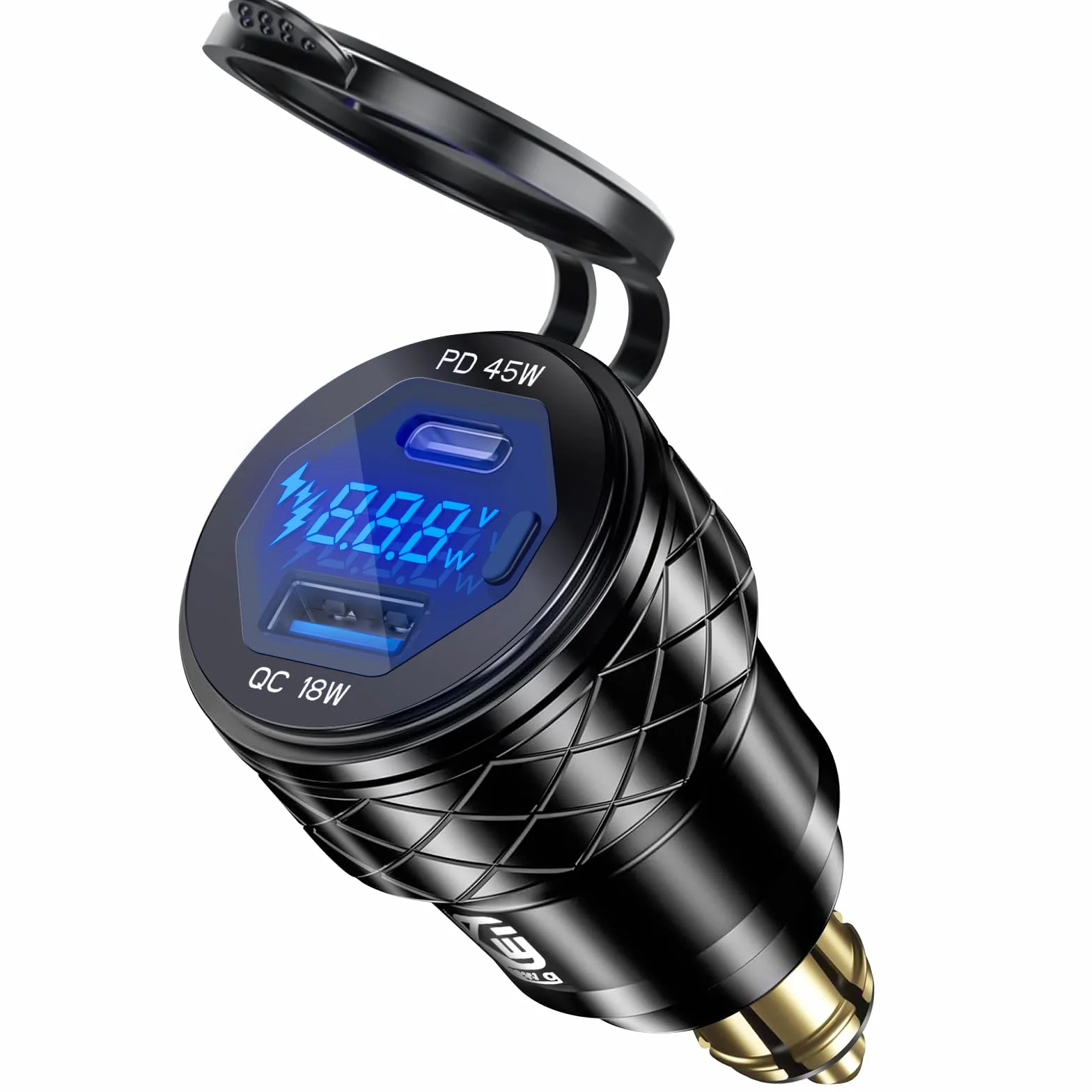 Adapter wtyczki DIN Hella USB C PD3.0 45W QC3.0 18W 12V-24V motocyklowy wodoodporny podwójny port szybkiego ładowania