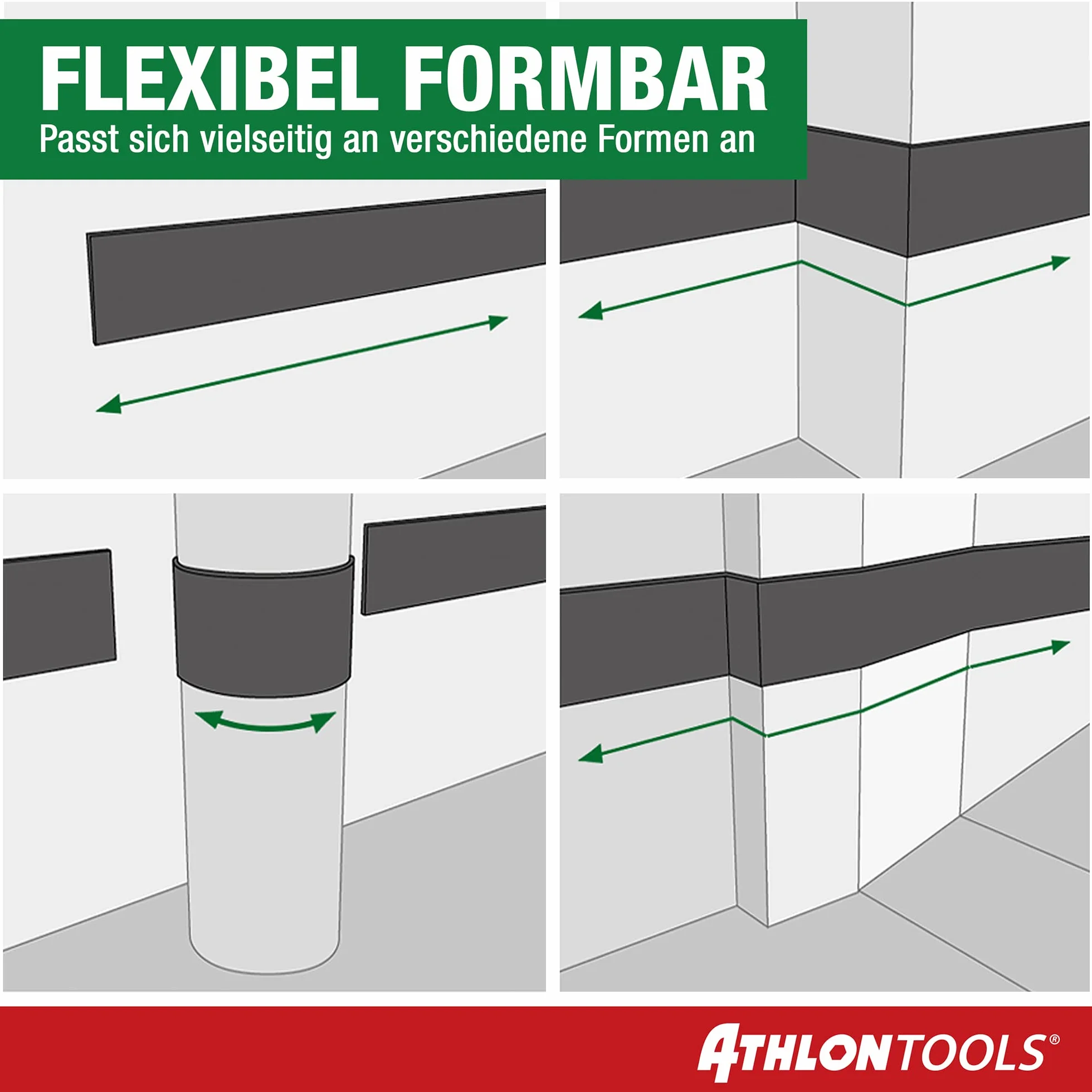 Athlon Tools Folia ochronna na ścianę garażową wysokiej jakości o długości 2 m, ekstra gruba ochrona krawędzi drzwi samochodu, samoprzylepna, wodoodporna, zestaw 2 sztuk