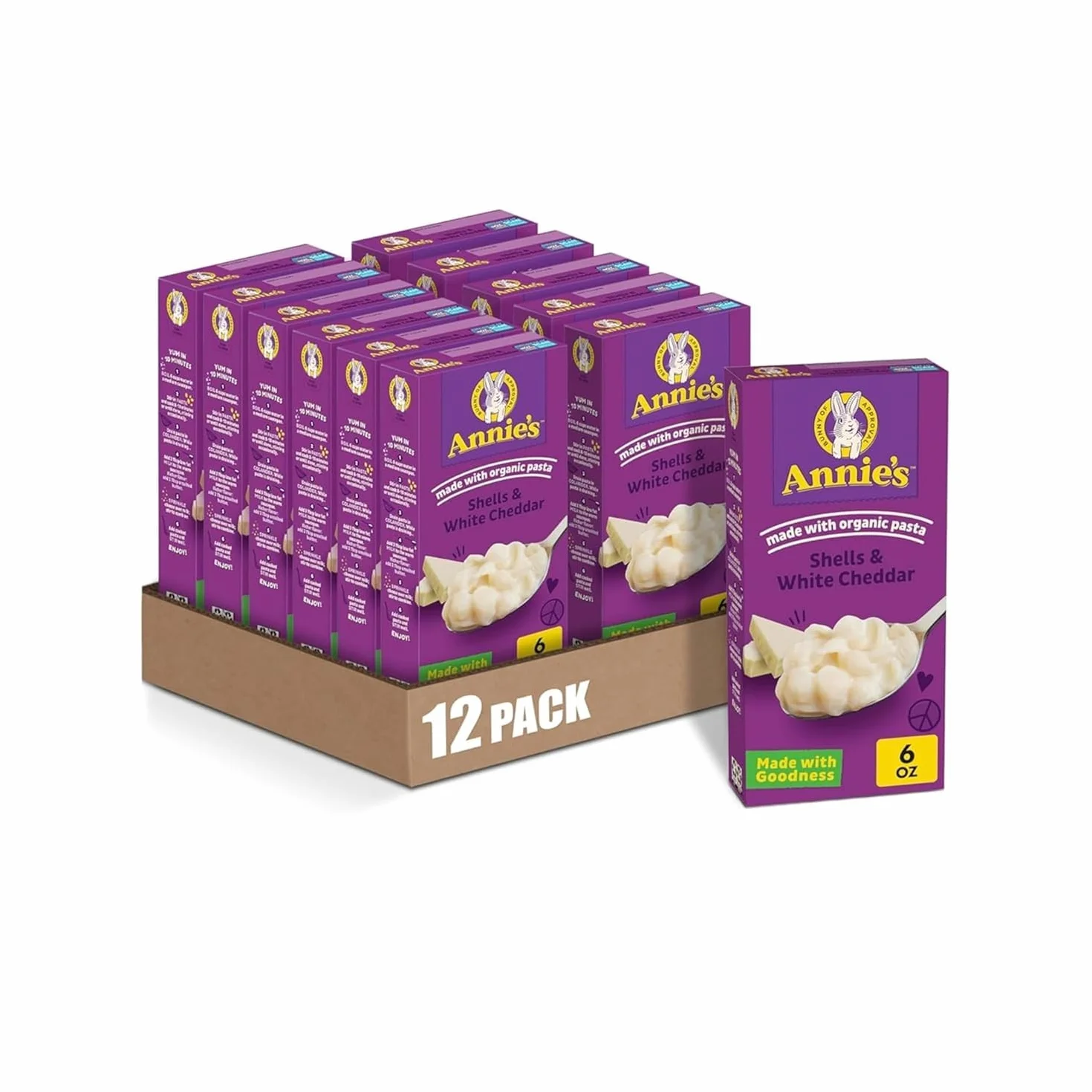 Annie's Shells & White Cheddar Macaroni & Cheese 6 oz Box (12 sztuk)