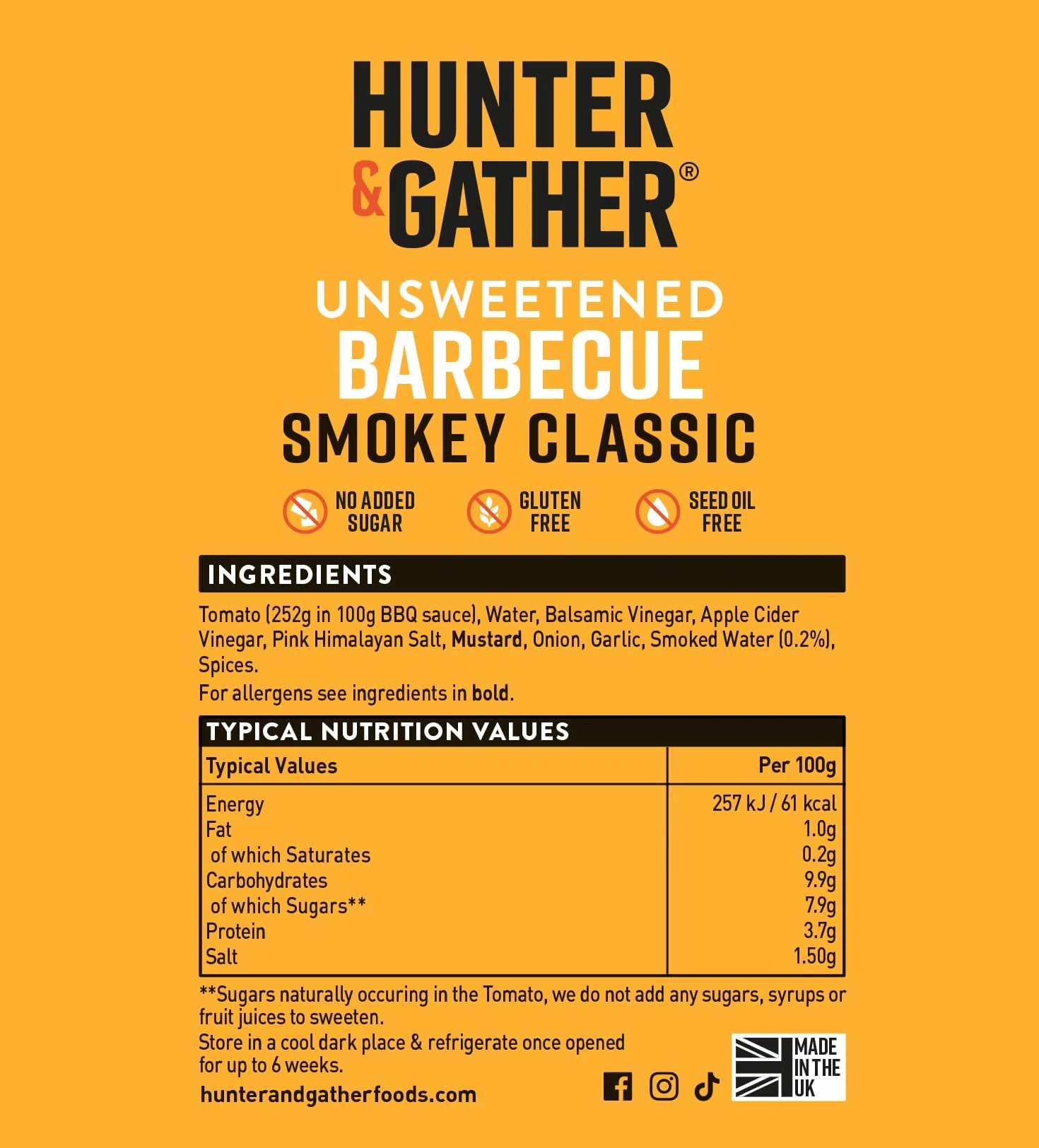 Hunter & Gather Niesłodzone sosy | 2 x 250 g grill sos keto, bladieo, niskowęglowodanowy i wegański | bez cukru i substancji słodzących