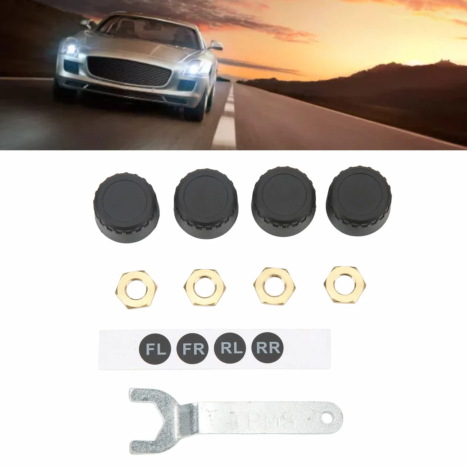 Monitor CiśNienia w Oponach, System Monitorowania CiśNienia w Oponach TPMS 4 Czujniki ZewnęTrzne WyśWietlacz Temperatury w Czasie Rzeczywistym CiśNienie 0 do 100PSI dla Przyczepy RV Samochodu