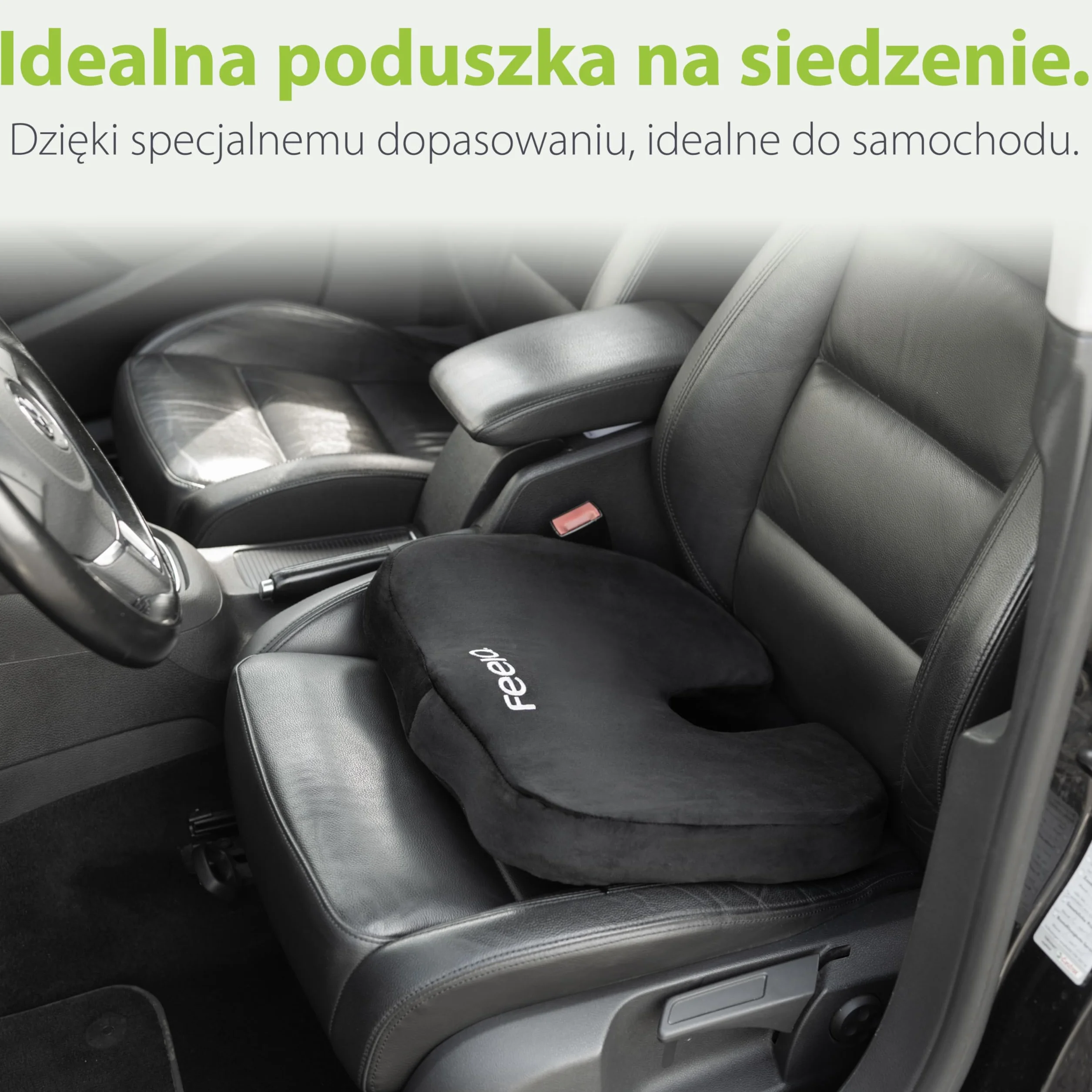 feela.® Ortopedyczna poduszka na fotel samochodowy [3 stopnie twardości] – zmniejsza ból, zwiększa komfort siedzenia, wspomaga krążenie krwi i odciąża kość ogonową, poduszka do siedzenia samochodowego