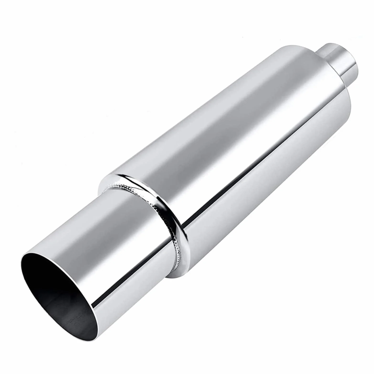 Car Silencer Końcówka tłumika wydechowego ze stali nierdzewnej wlot rury wydechowej 2,5 cala wylot 4 cale spalony tłumik rura wydechowa do uniwersalnego(C)