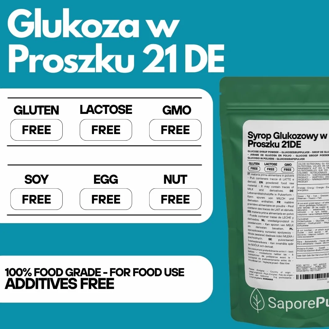 SaporePuro SYROP GLUKOZOWY w proszku 250 g – idealny do lodów, sorbetów i deserów