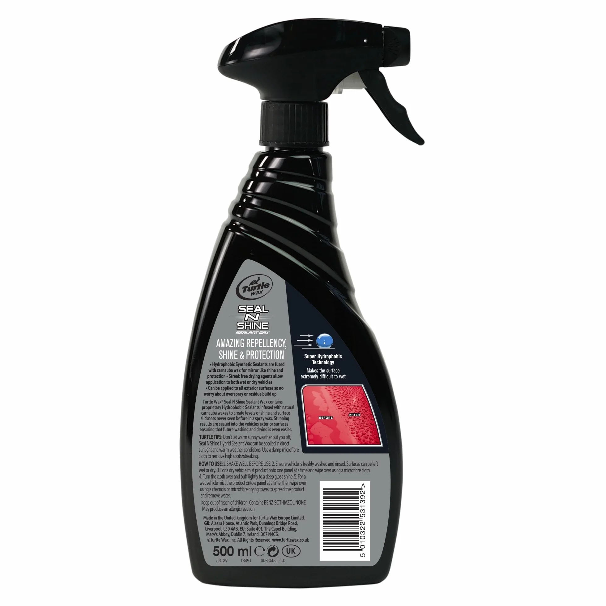 Turtle Wax 53139 Hybrydowy środek uszczelniający wosk hydrofobowy z Carnauba 500 ml