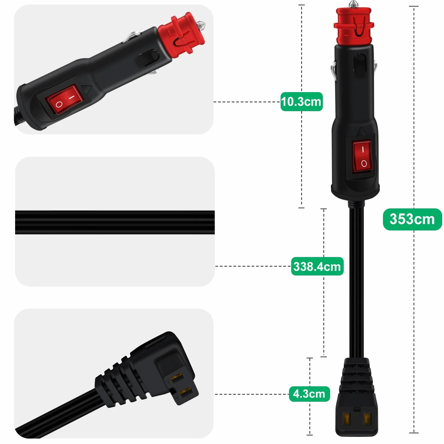 Zasilacz samochodowy 12 V 24 V kabel do lodówki Dometic Setpower Alpicool Waeco CF
