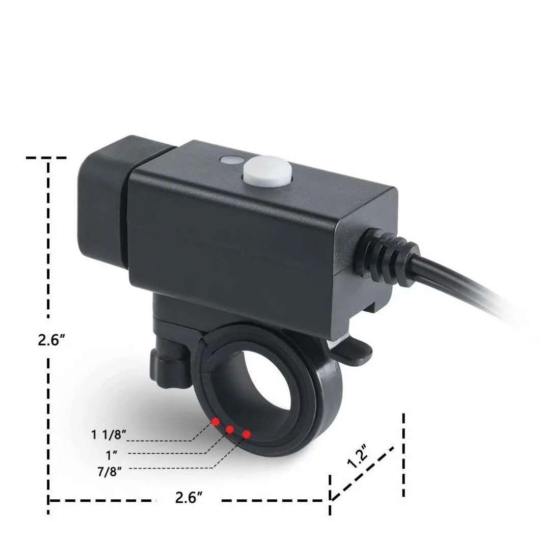 iMESTOU motocyklowa ładowarka USB, 5 V, 2,1 A, wodoszczelna, z podwójnym USB i przełącznikiem, zabezpieczona praca z pojazdami 12 V/24 V