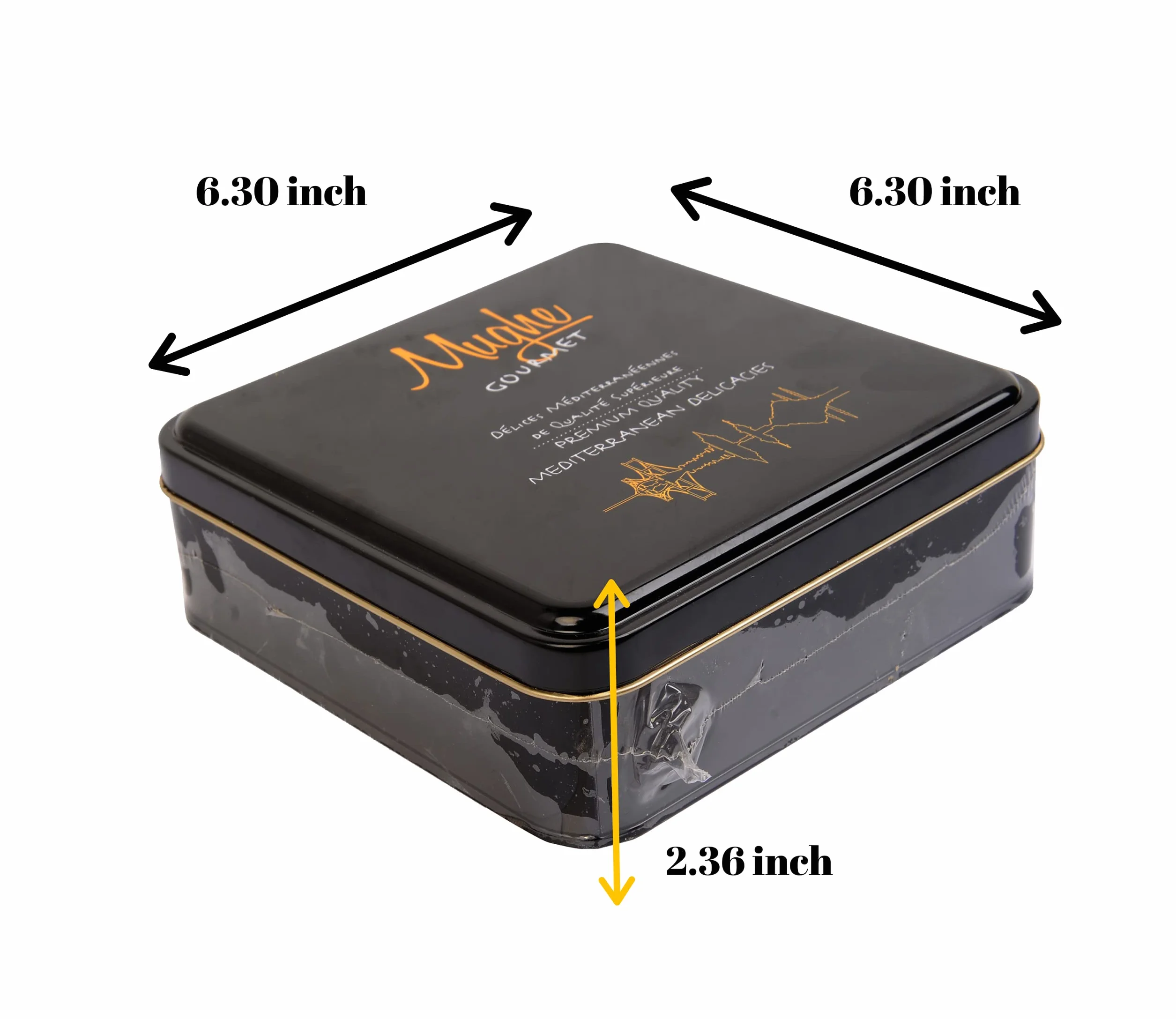 Mughe Gourmet Turecka Chałwa Mix 850g – Eleganckie blaszane pudełko upominkowe. 3 smaki: pistacjowa, marmurkowa czekolada, klasyczna. Kruchy deser Halawa, wegański, wegetariański kosz prezentowy