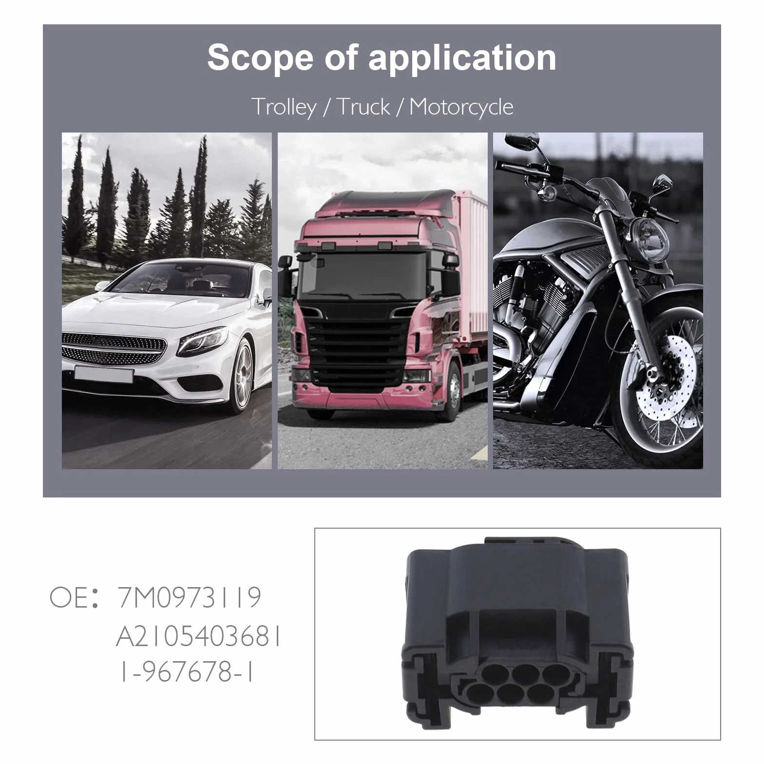 2 zestawy 6-pinowe złącze czujnika poziomu reflektorów samochodowych 7M0973119 A2105403681 1-967678-1 kompatybilne z VW kompatybilne z BMW kompatybilne z Benz