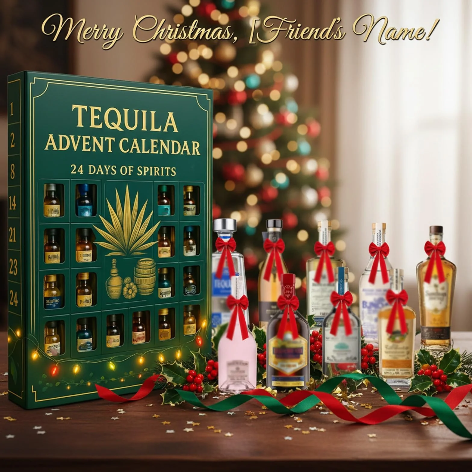 Kalendarz adwentowy z tequilą Blanco Añejo prezent świąteczny 1 szt.