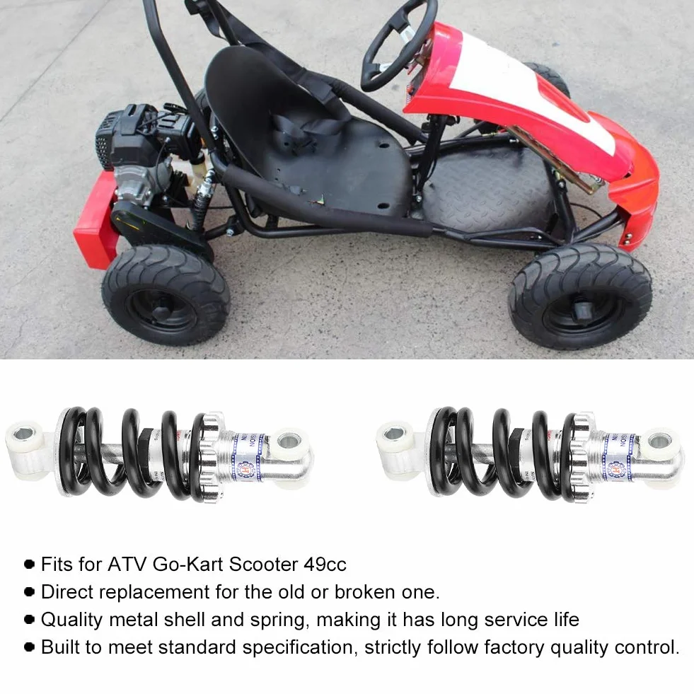 Qiilu ATV tylna sprężyna, amortyzator do ATV Go-Kart Scooter 49 cm³, 2 szt. 125 mm, 750 LBS