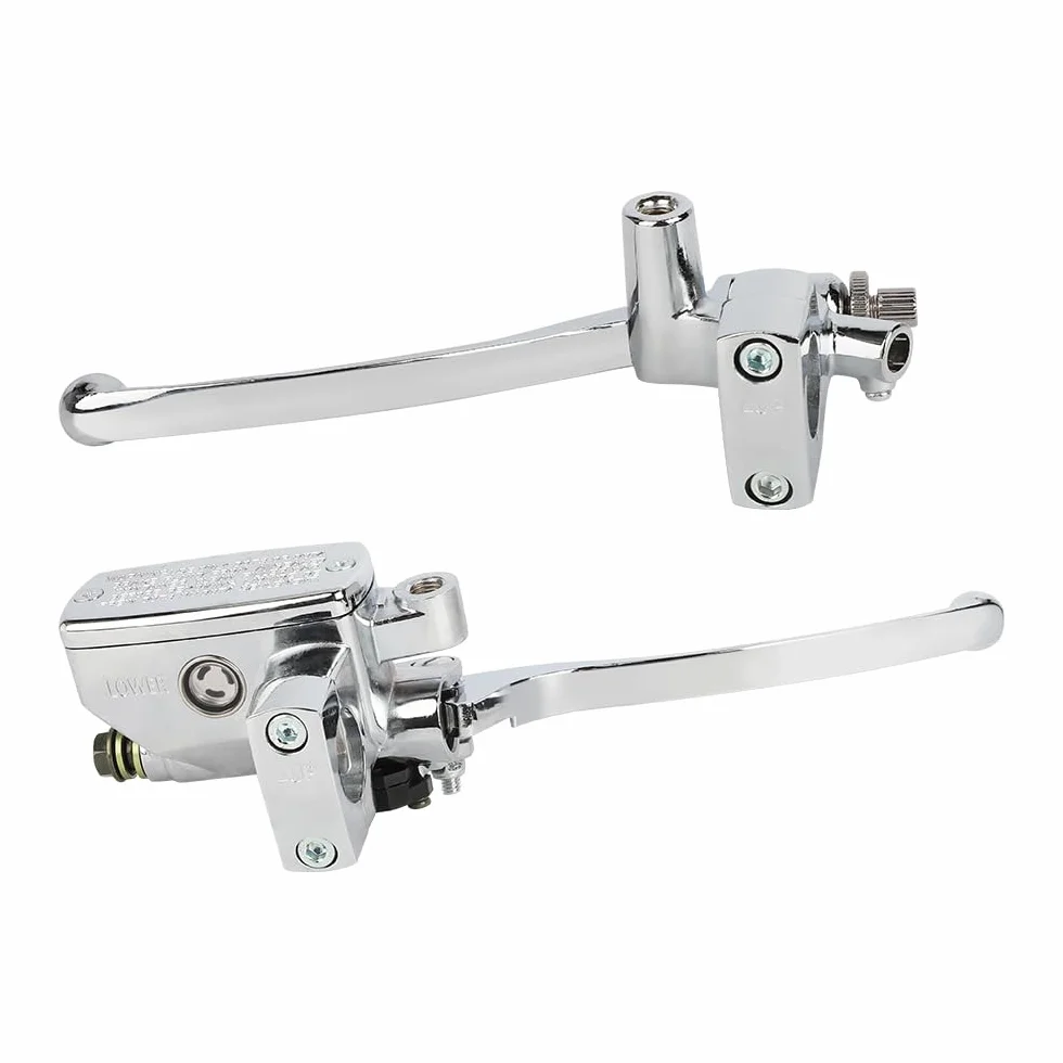 Lewy prawy główny cylinder hamulcowy dźwignia sprzęgła do Honda VT600 VT750 VT1100 VT1300 VTX1300 VF750 ręczna pompa hamulcowa (chrom)