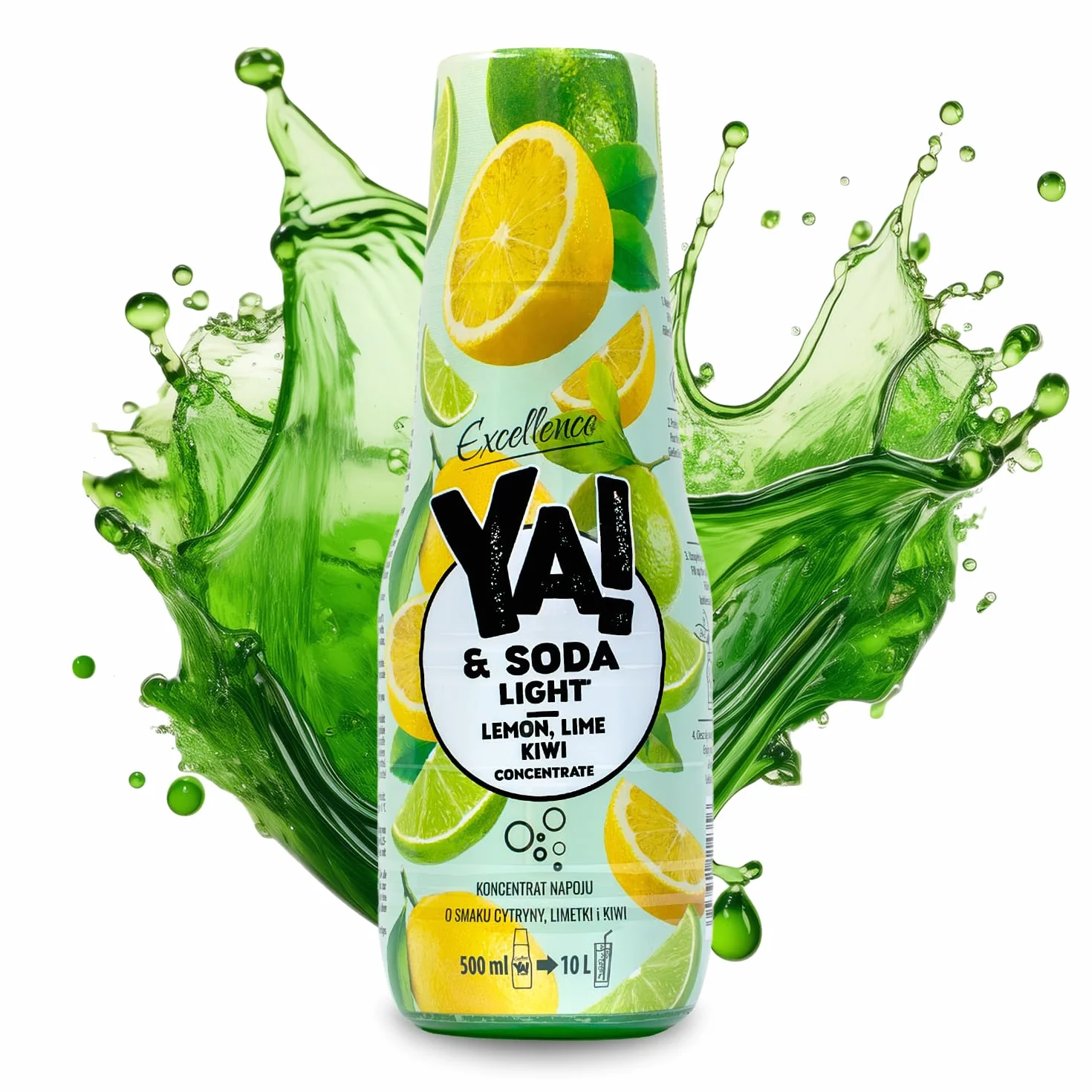 YA!&SODA LIGHT Koncentrat napoju cytryny limetki kiwi 500 ml