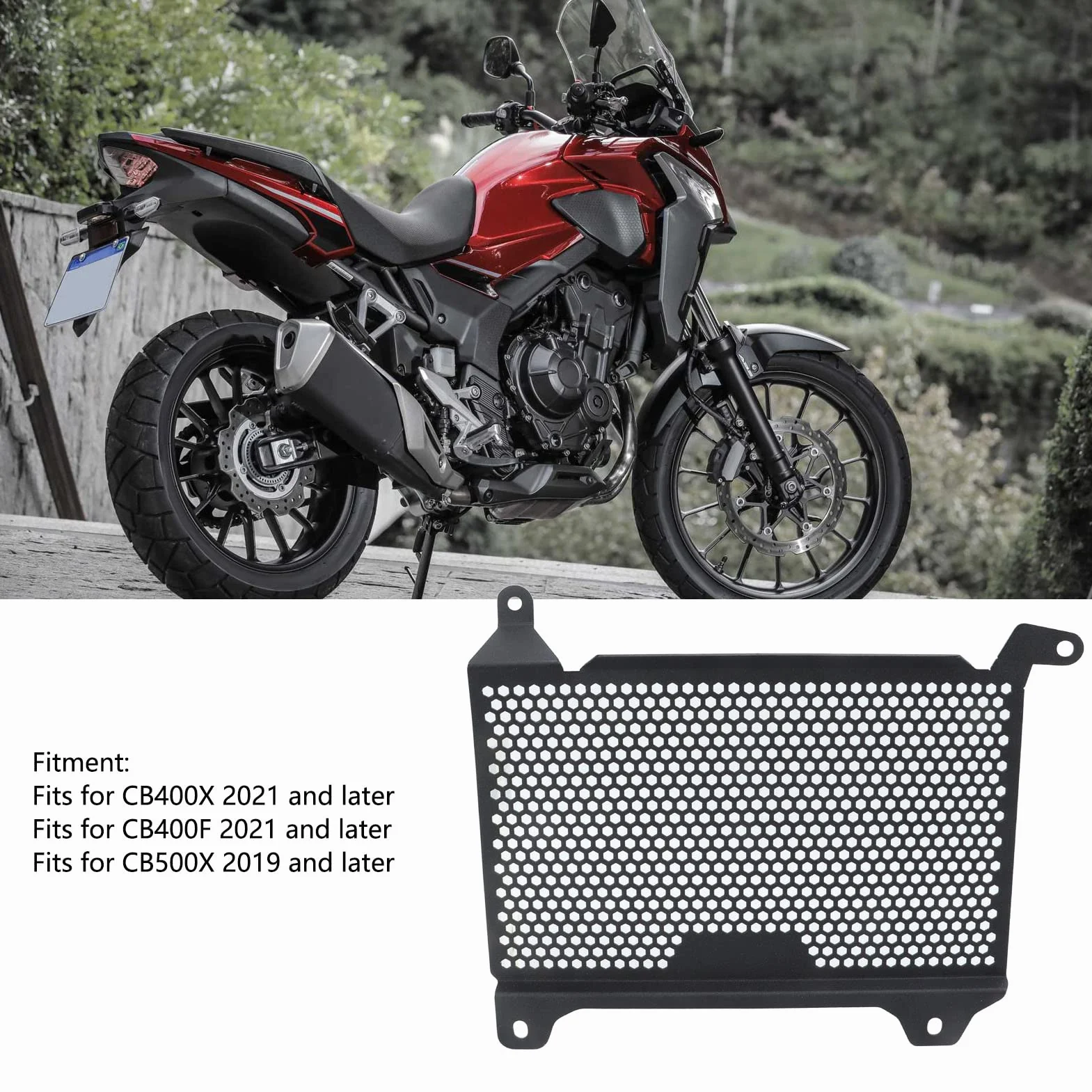 Osłona zbiornika na wodę chłodnicy motocyklowej ze stali nierdzewnej do CB400X CB400F CB500X