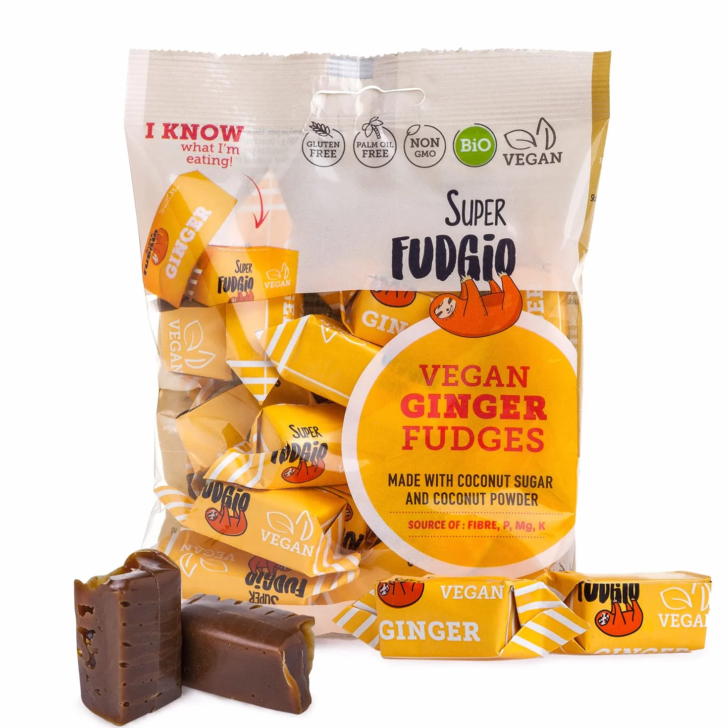 SUPER FUDGiO Ekologiczne krówki bezmleczne | 150 g | imbir