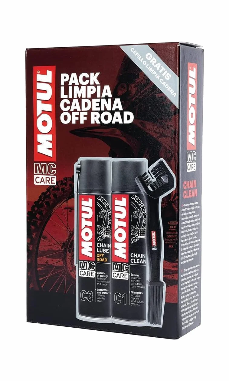 109918 – zestaw do czyszczenia i smarowania łańcuchów motocyklowych offroad (c1 + c3)