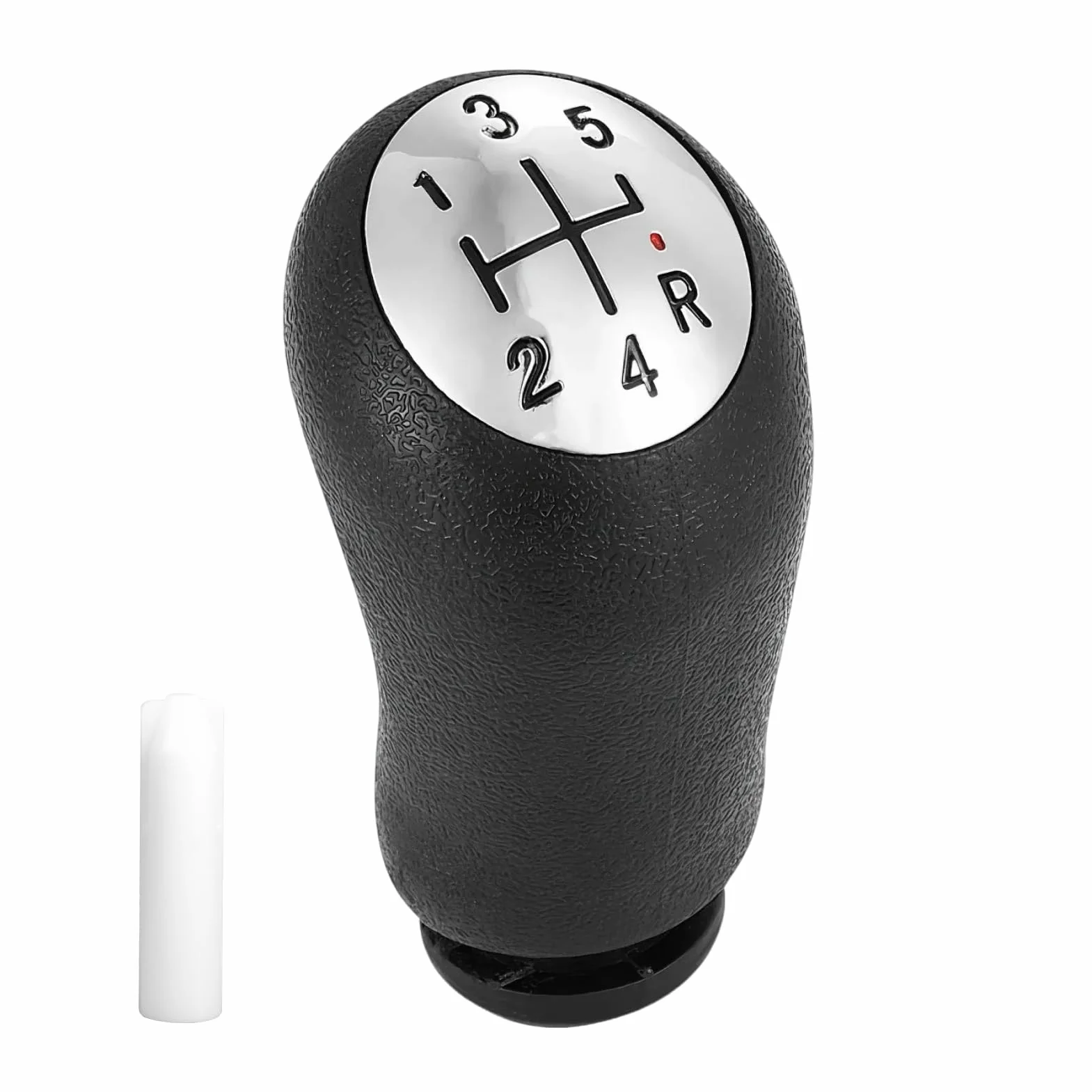 5-biegowa ręczna gałka dźwigni zmiany biegów do Clio III, Megane 2 Laguna 2, Clio 4, skóra PU z adapterem, skóra PU i PVC, ergonomiczna konstrukcja, łatwa instalacja z adapterem