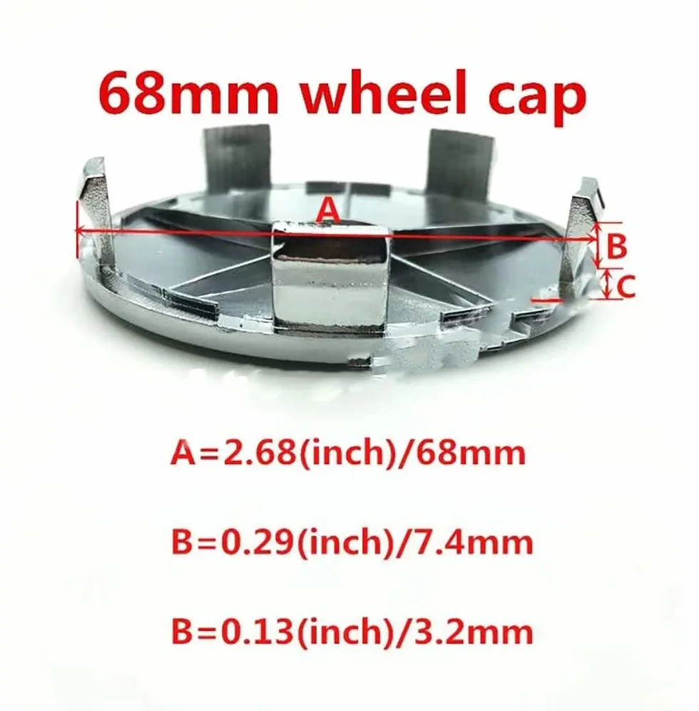GÉNERIC 4 sztuki kołpaków samochodowych, do ABT 56 mm, 60 mm, 65 mm, 68 mm, dekielki do felg, akcesoria, 60 mm, czarna nasadka 1