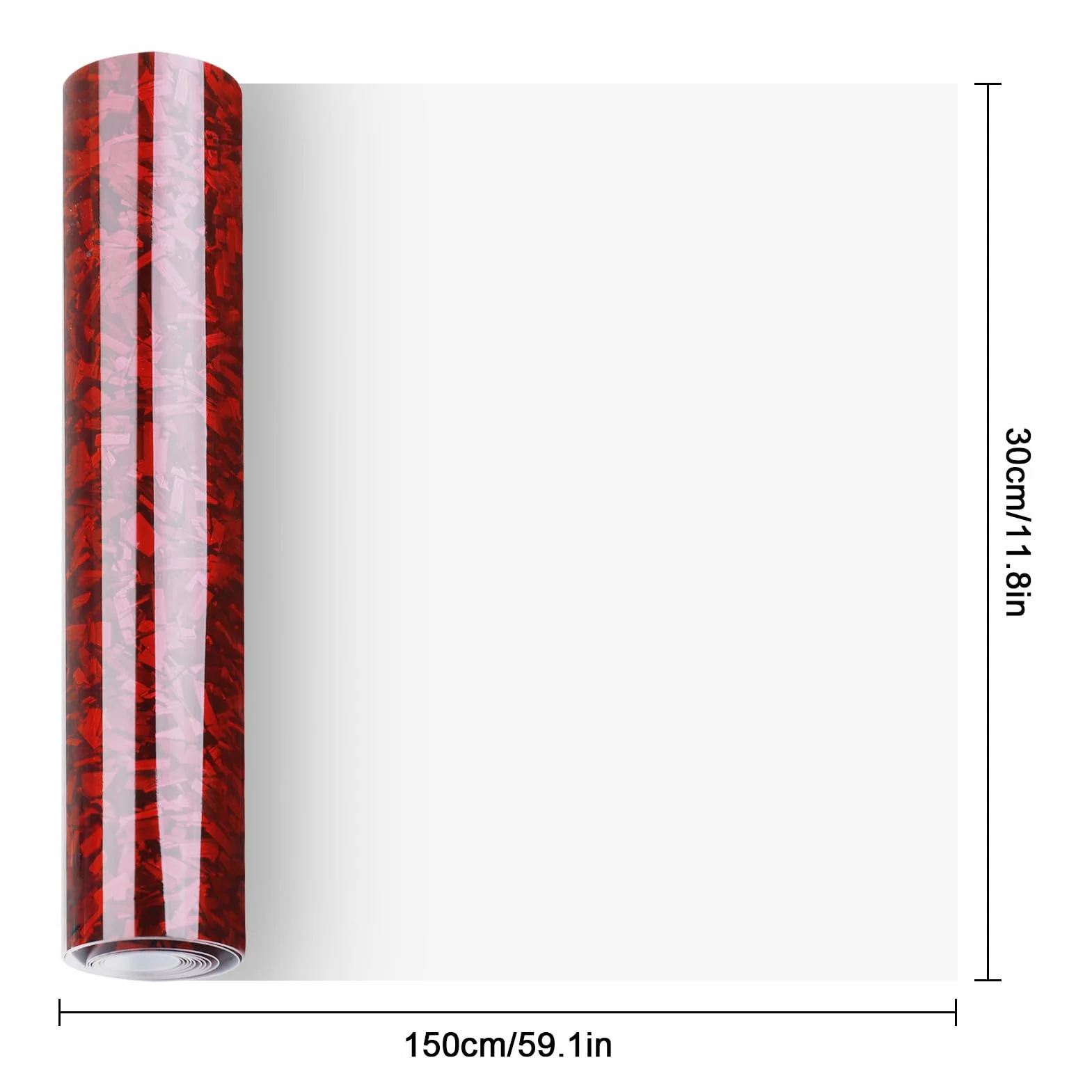 Zocipro Carbon Folie Auto – Folia do Karbonu Kutego do Samochodów, 152 x 30 cm, na Mokro i na Sucho, z Raklą, Samoprzylepna Folia Ochronna na Samochód, Czerwona