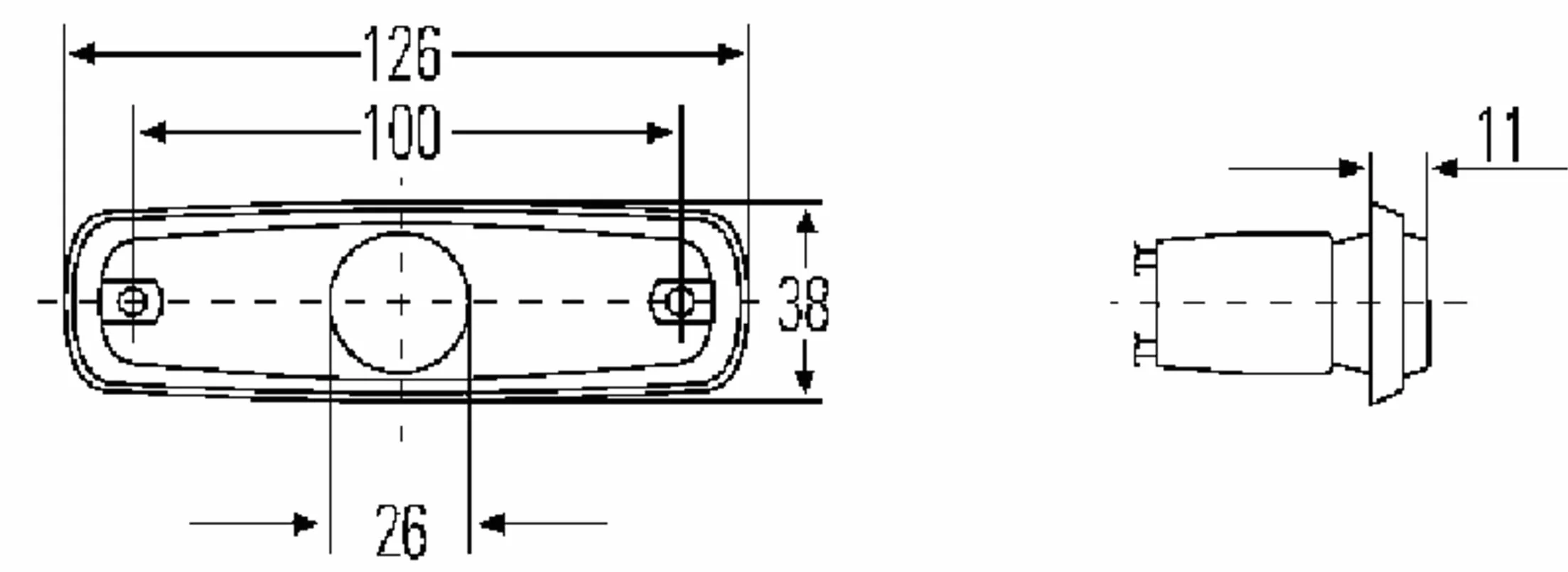 HELLA Światła boczne - Halogen - 12V - Połączenie śrubowe/Zabudowa - CCC/SAE/ADR/GGVS - Kolor szkła reflektora: żółty - z prawej/z lewej - Ilość: 1 - 2PS 962 964-031