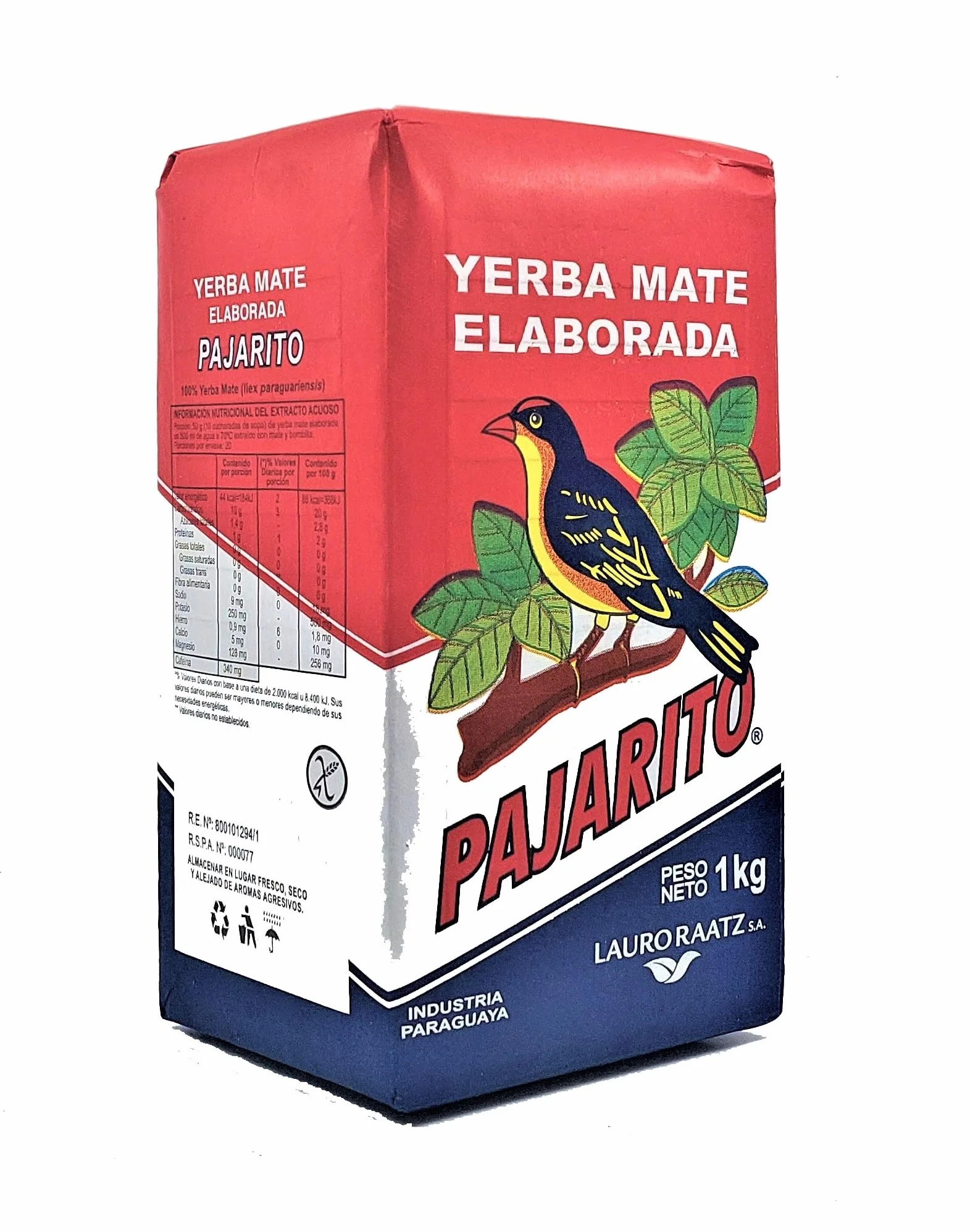 Yerba Mate Pajarito Elaborada Con Palo Tradicional 1kg