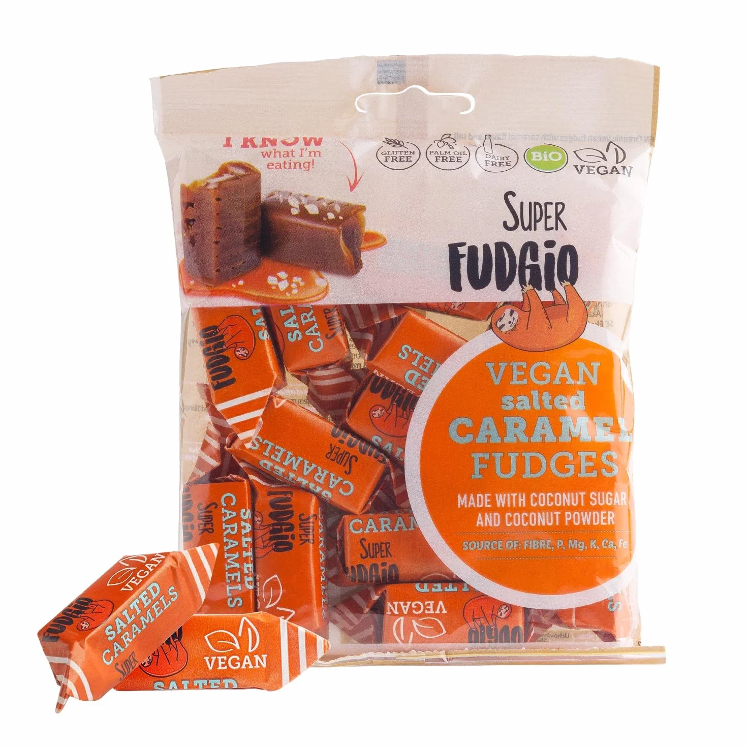 SUPER FUDGiO Ekologiczne krówki bezmleczne karmel z solą 150g