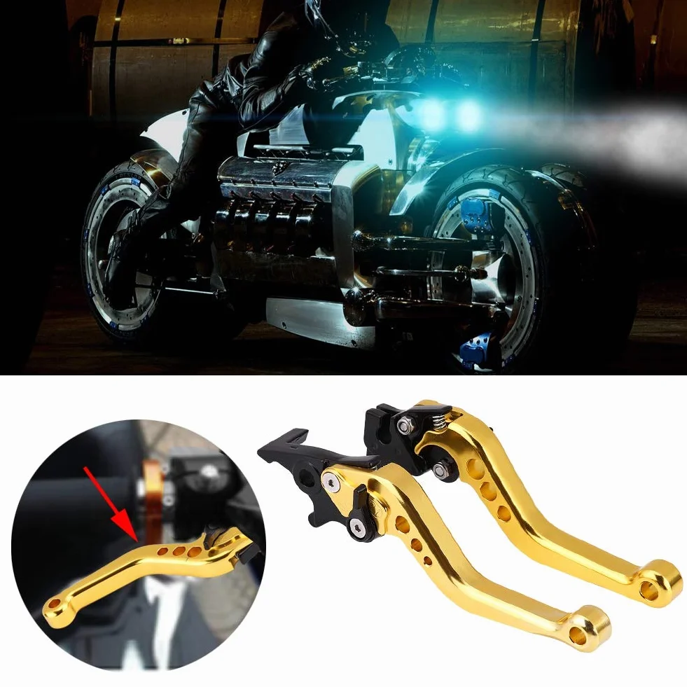 FTVOGUE Uchwyt dźwigni hamulcowej, 1 para dźwigni hamulca sprzęgła motocyklowego, ze stopu aluminium, CNC, uniwersalny uchwyt dźwigni hamulca, akcesoria motocyklowe (żółty)