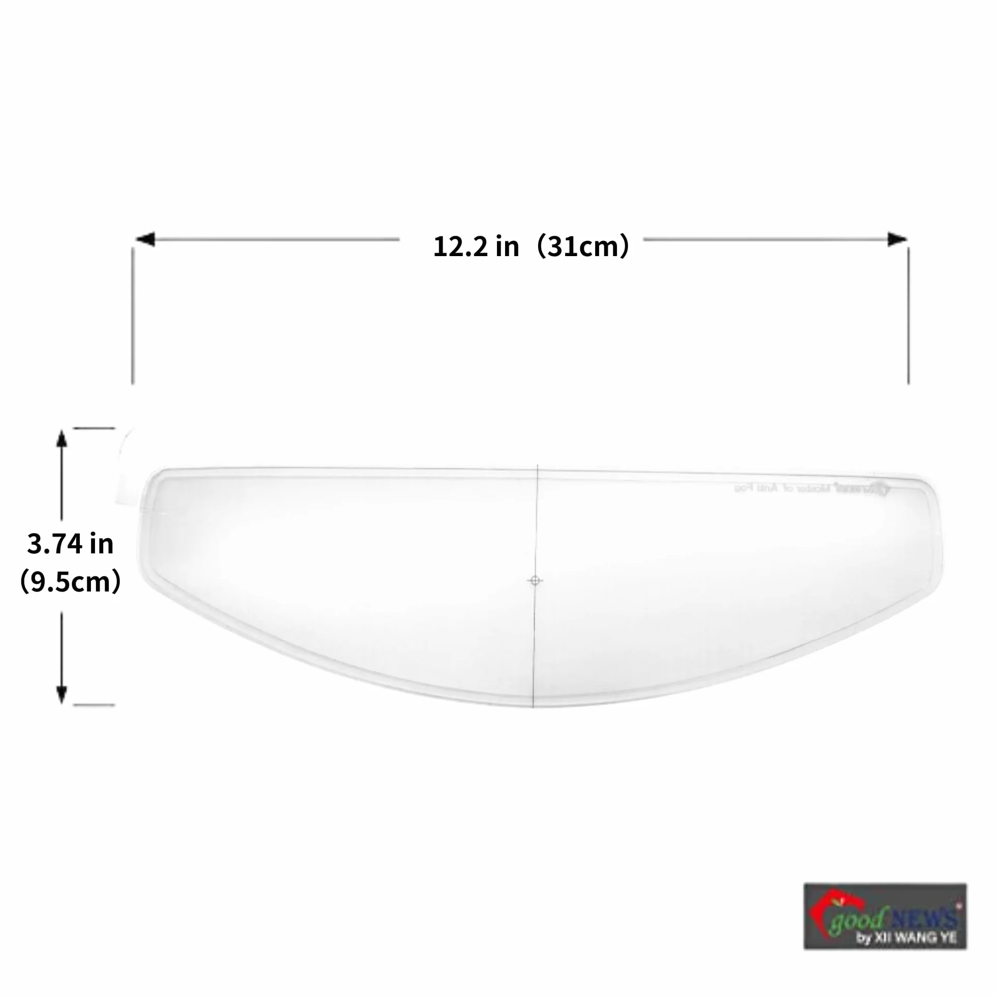 XII WY Uniwersalna folia przeciwmgielna osłona kasku motocyklowego, wkładka soczewki przeciwmgielnej, przezroczysta przyłbica 9,5 cm x 31 cm