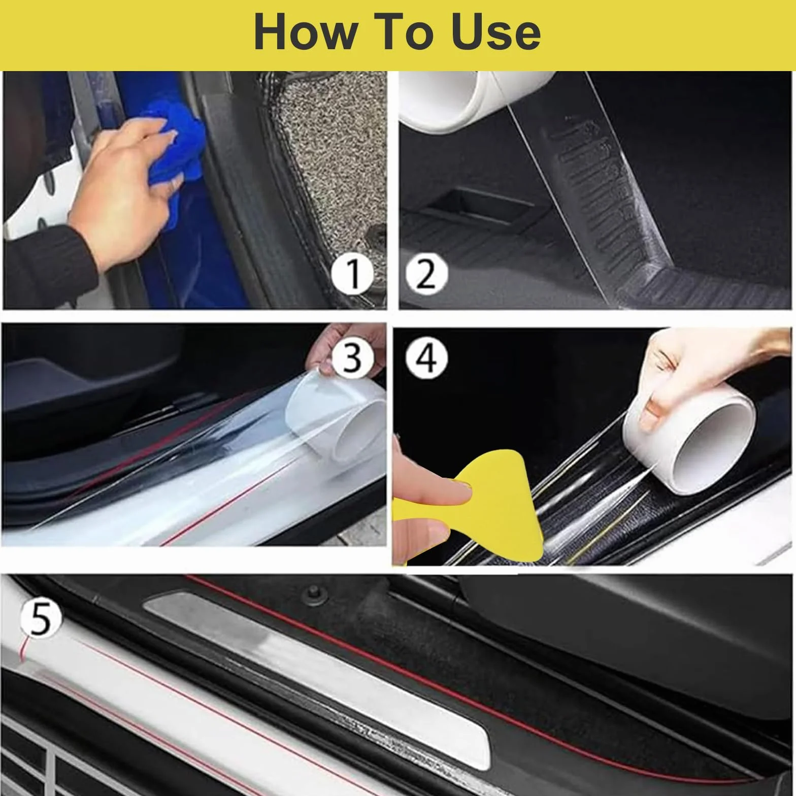 Folia ochronna przezroczysta, Baosroy, folia ochronna 5 cm x 10 m, folia ochronna na lakier samochodowy, ochrona progów samochodowych, folia samochodowa, folia ochronna krawędzi samochodowa