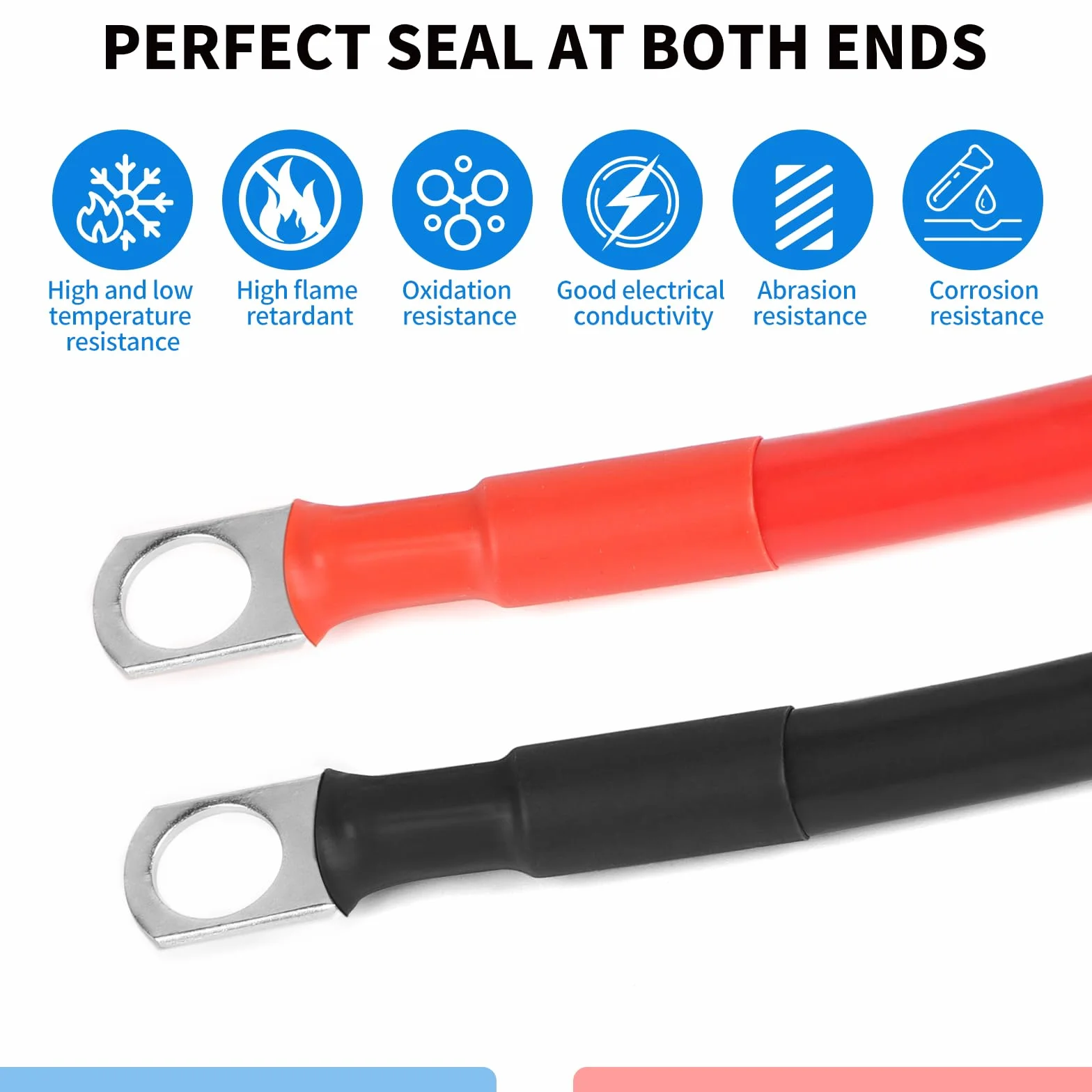 SWAWIS kabel do akumulatora M10 50 cm 35 mm2 12V/24V miedziany z zaciskami pierścieniowymi