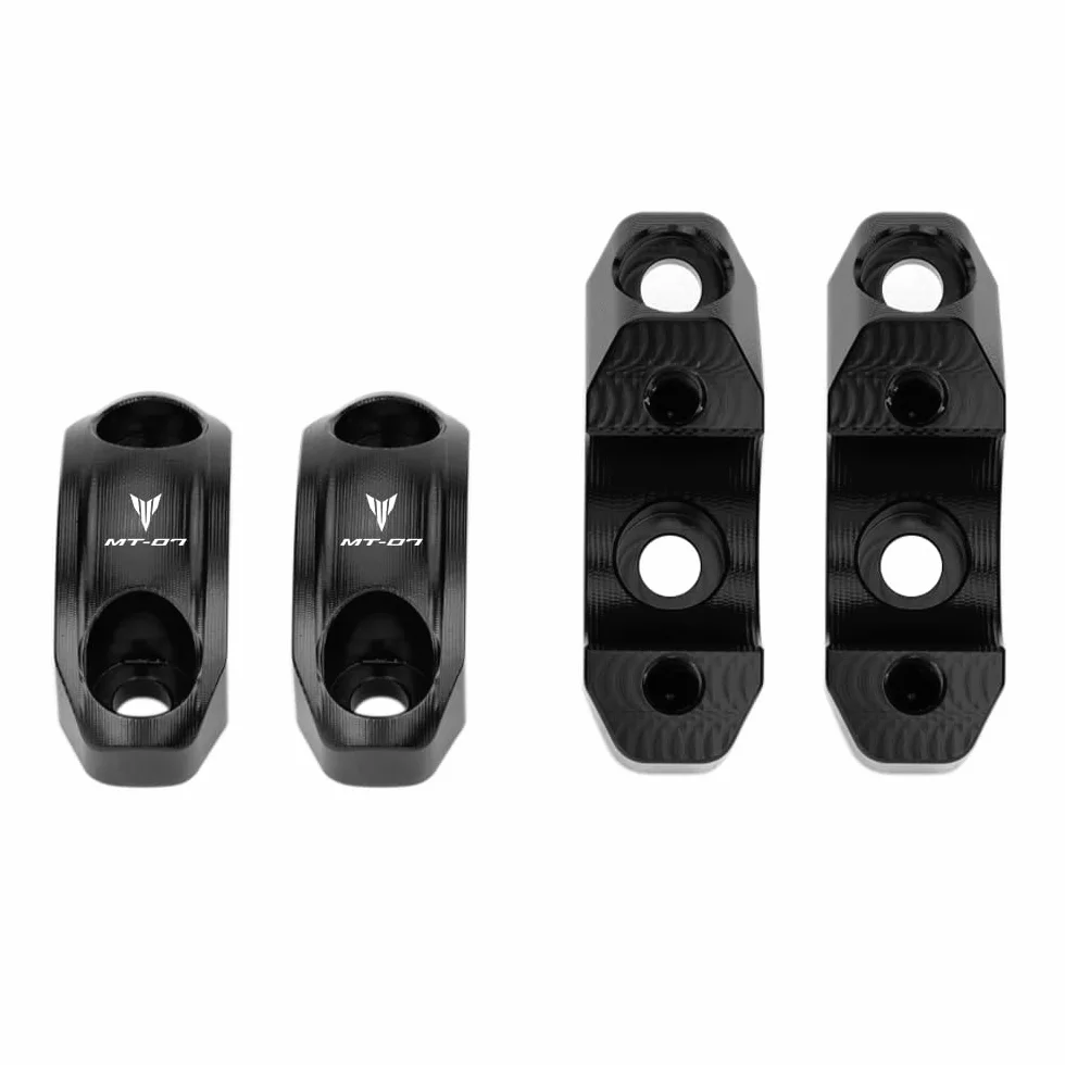 Pasuje do MT07 MT-07 FZ07 FZ-07 XSR700 XSR 700 2021 2022 2023 2024 2025 motocykl CNC kierownica Riser Bar Mount Grip Clamp Kit MT 07 FZ 07 akcesoria (czarny)