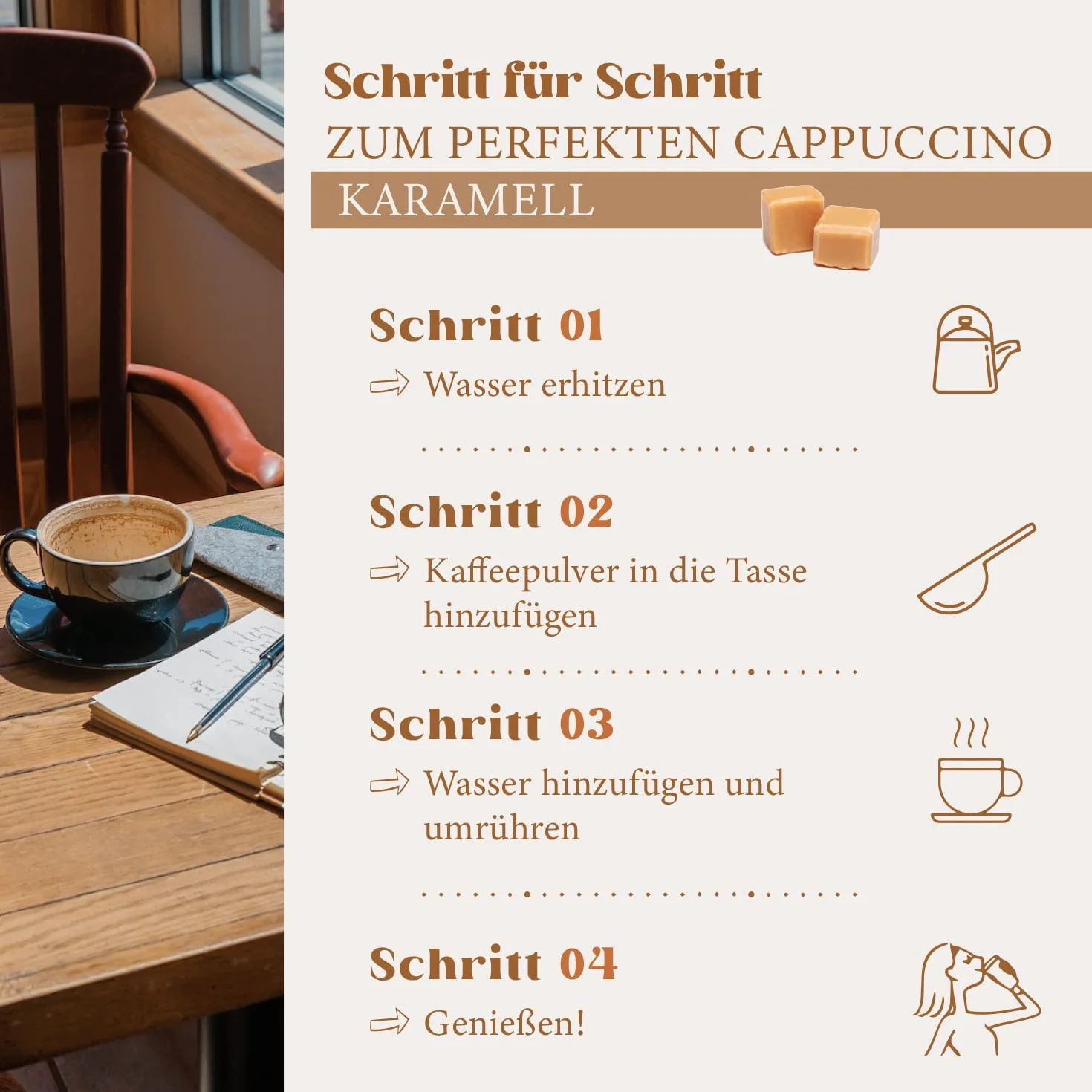 Cappuccino karmel serca 1 kg