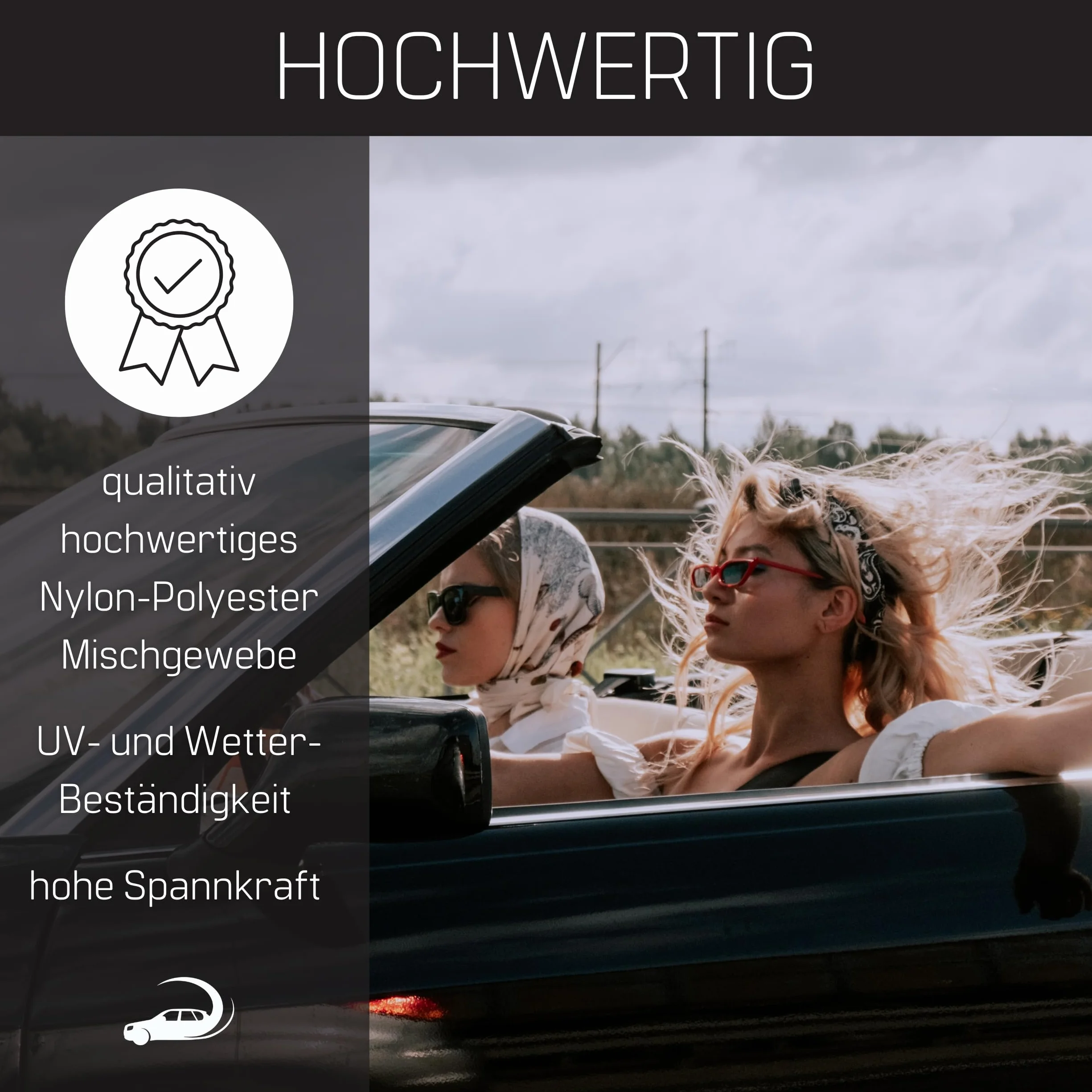 deflektor wiatru kompatybilny z Audi A4 Cabrio Typ B6 & B7 rocznik 2002-2009 (Czarny) – uniwersalny deflektor wiatru z szybkozłącze bez torby